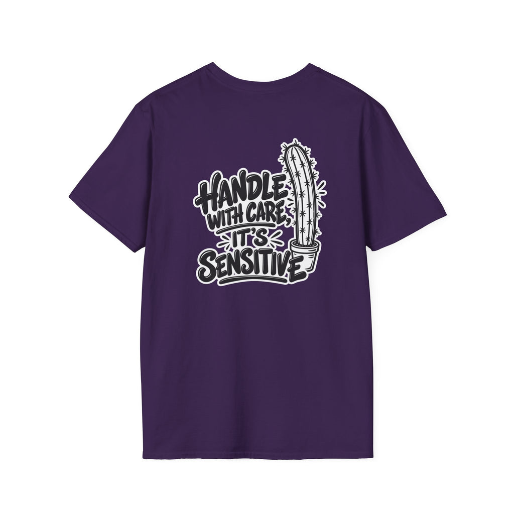 Dark Humor Funny Plant Shirt Handle With Care It's Sensitive Novelty Cactus Tshirt Tee Unique Gift