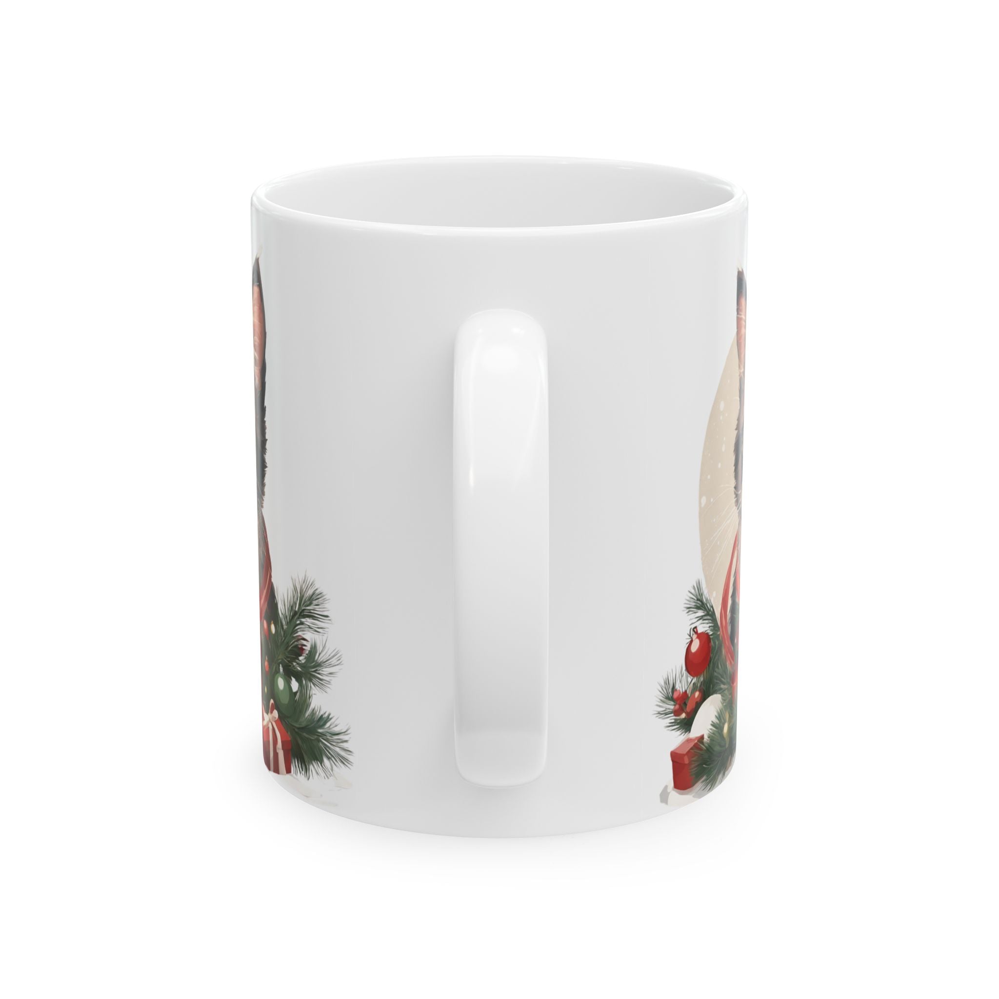 Christmas Mug Ceramic Cute Cat Mug Holiday Gift Kids Funny Coffee Cup Tea Animal