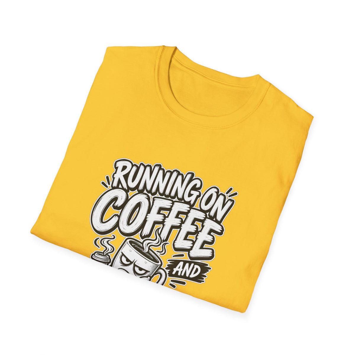 Funny Dark Humor Tshirt — Funny Office Tshirt Dark Humor Graphic Tee Unique Coworker Gift  RUNNING ON COFFEE AND PASSIVE AGGRESSION Shirt