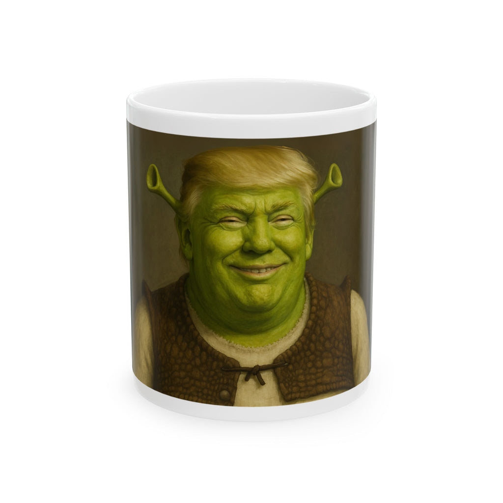 Funny Donald Trump as Shrek Unique White Ceramic Coffee Cup Best Gift Tea Mug