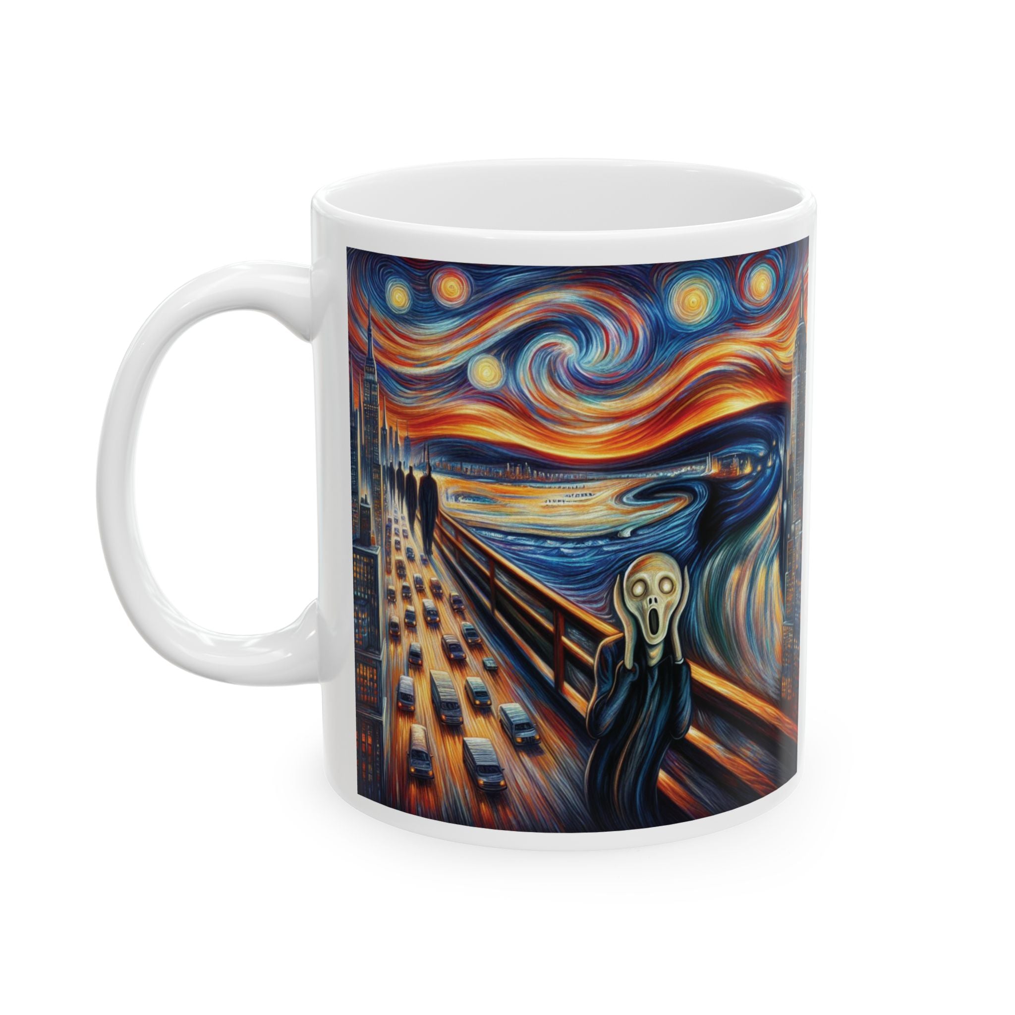 Funny Edvard Munch The Scream in New York Mug Tea Coffee Cup Unique Gift USA New