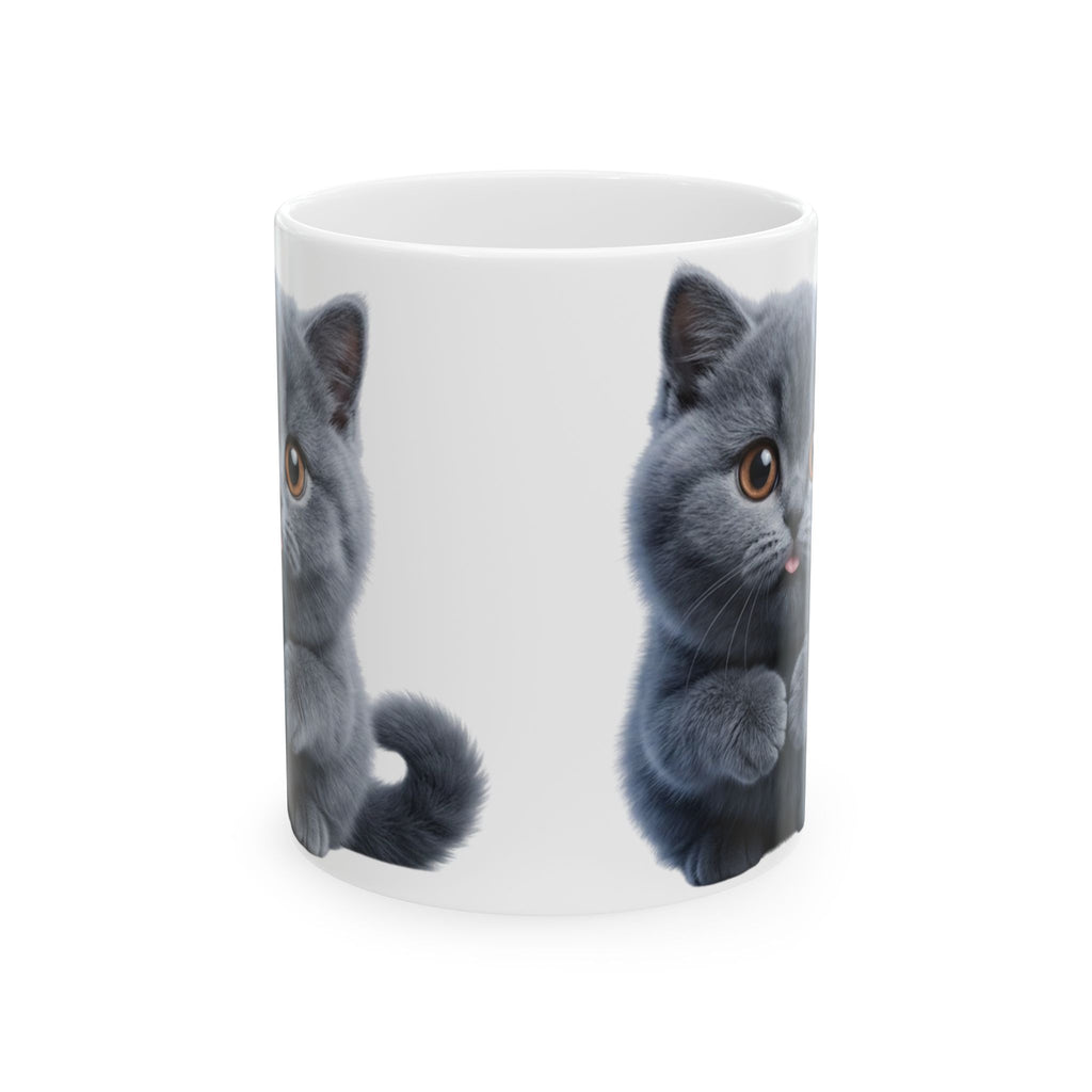 Funny British Shorthair Cat Mug Cute Detective Cat Coffee Cup Lover Gift Ceramic Mug 11oz 15oz