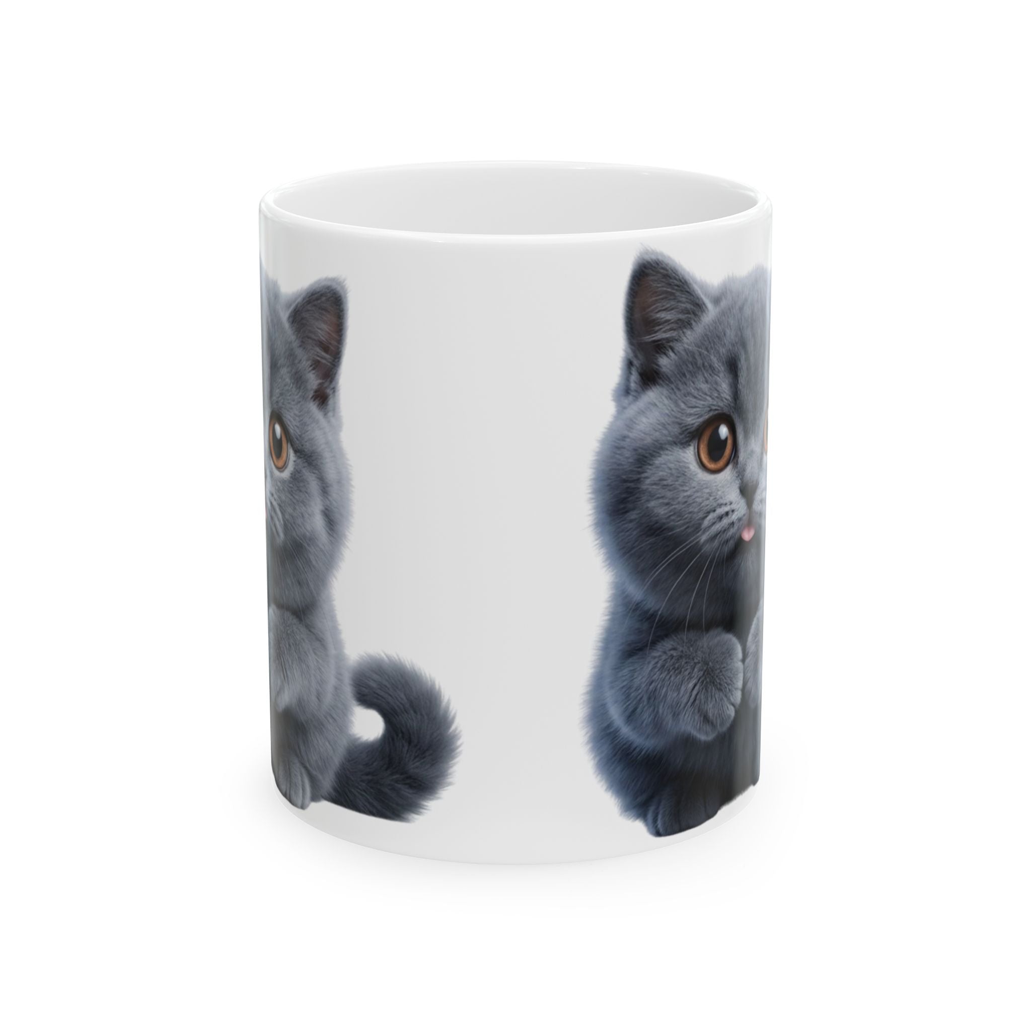 Funny British Shorthair Cat Mug Cute Detective Cat Coffee Cup Lover Gift Ceramic Mug 11oz 15oz