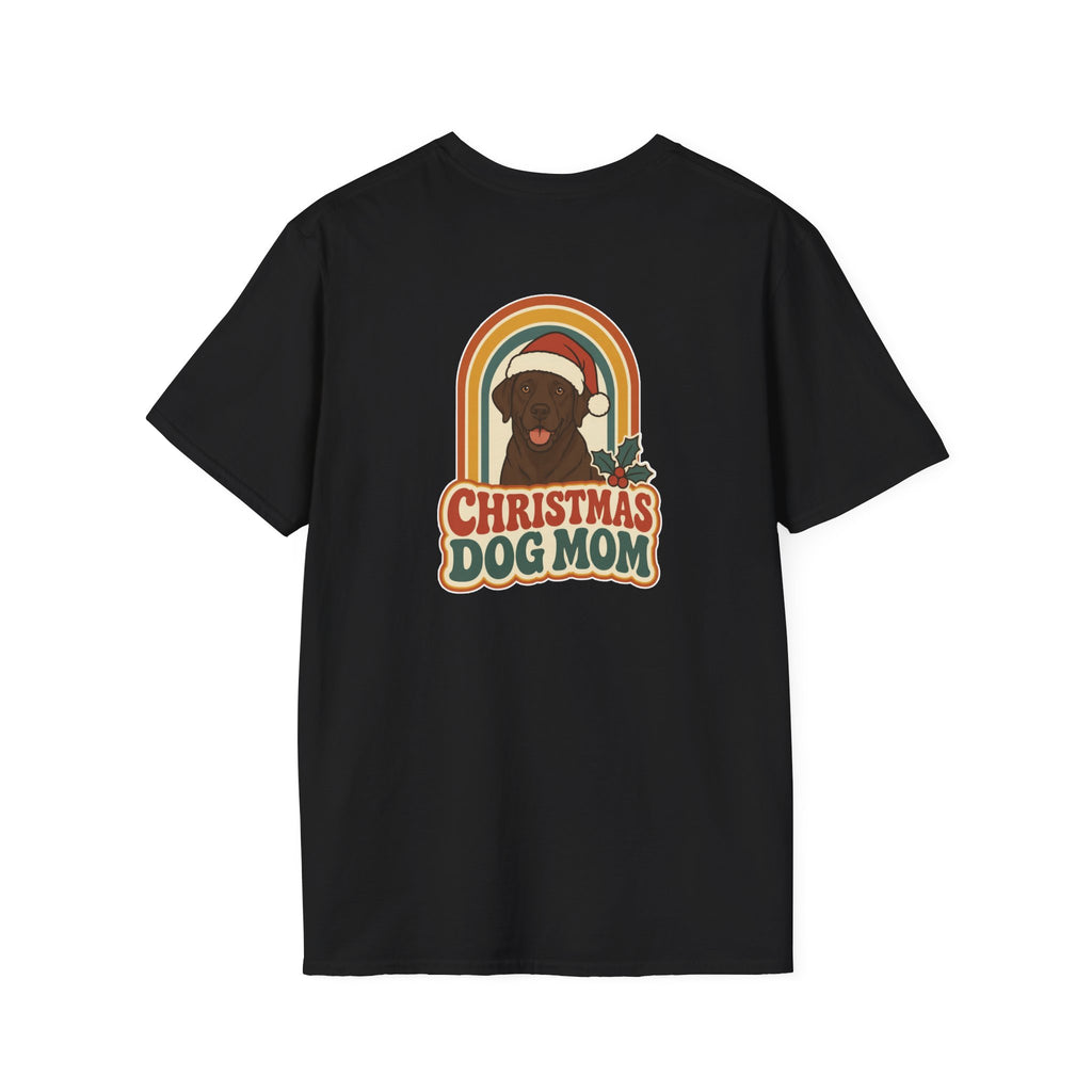 Retro Christmas Dog T-Shirt Christmas Dog Mom Vintage Dog Lover Shirt Unisex Softstyle Tee Christmas Gift