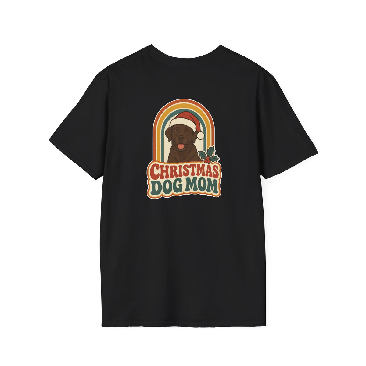 Retro Christmas Dog T-Shirt Christmas Dog Mom Vintage Dog Lover Shirt Unisex Softstyle Tee Christmas Gift