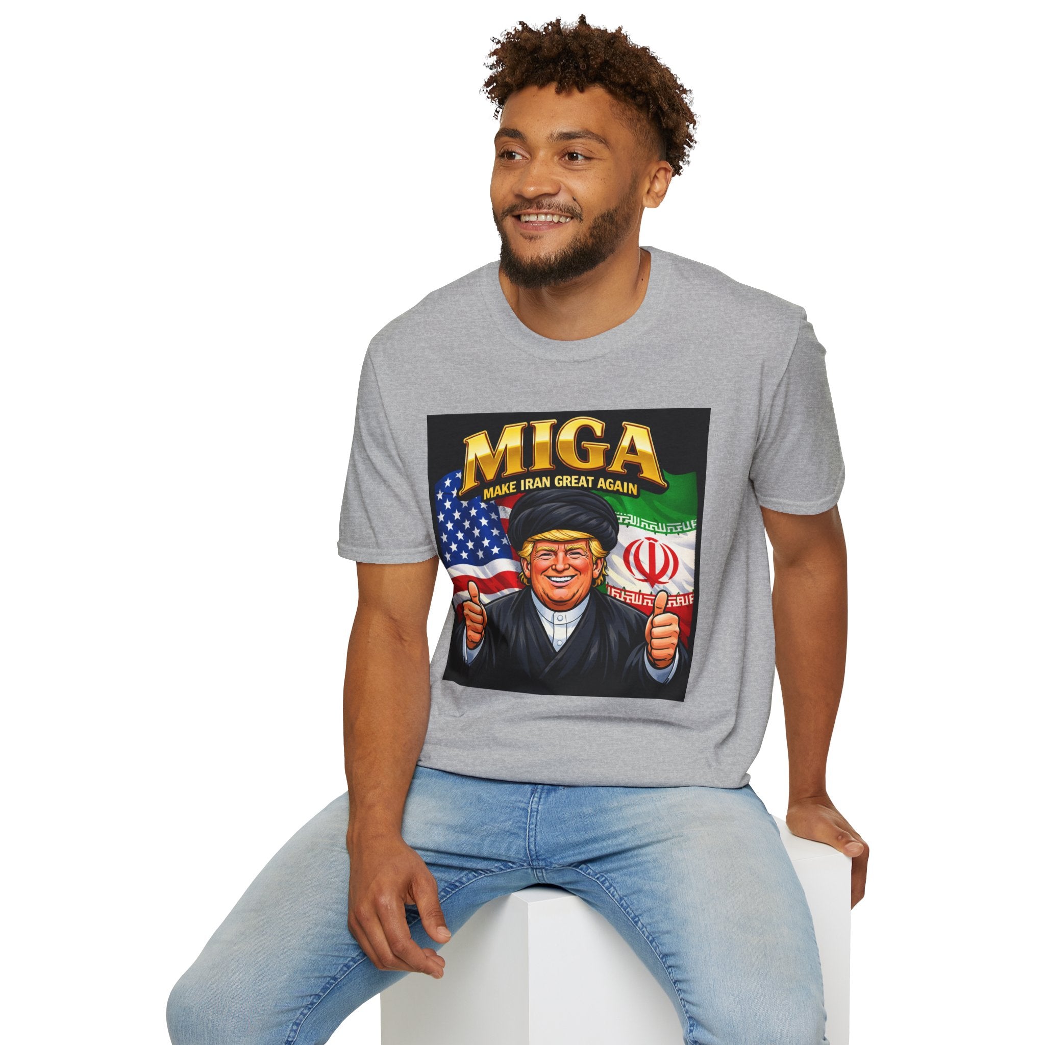 Funny Trump Iranian Flag Shirt Make Iran Great Again MIGA Softstyle T-Shirt Best