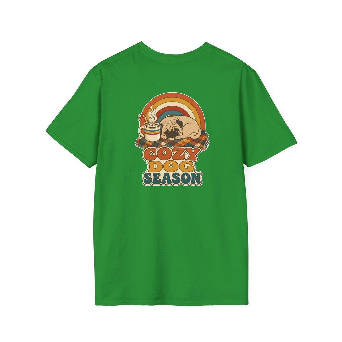 Retro Christmas Dog T-Shirt Cozy Dog Season Vintage Dog Lover Shirt Unisex Softstyle Tee Christmas Gift