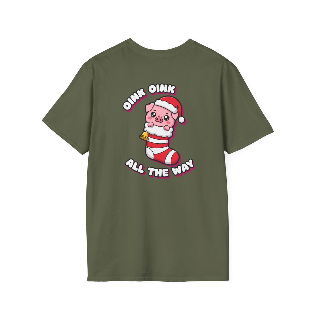 Cute Christmas Shirt Oink Oink All The Way Funny Animal Unisex Softstyle Tee Christmas Gift