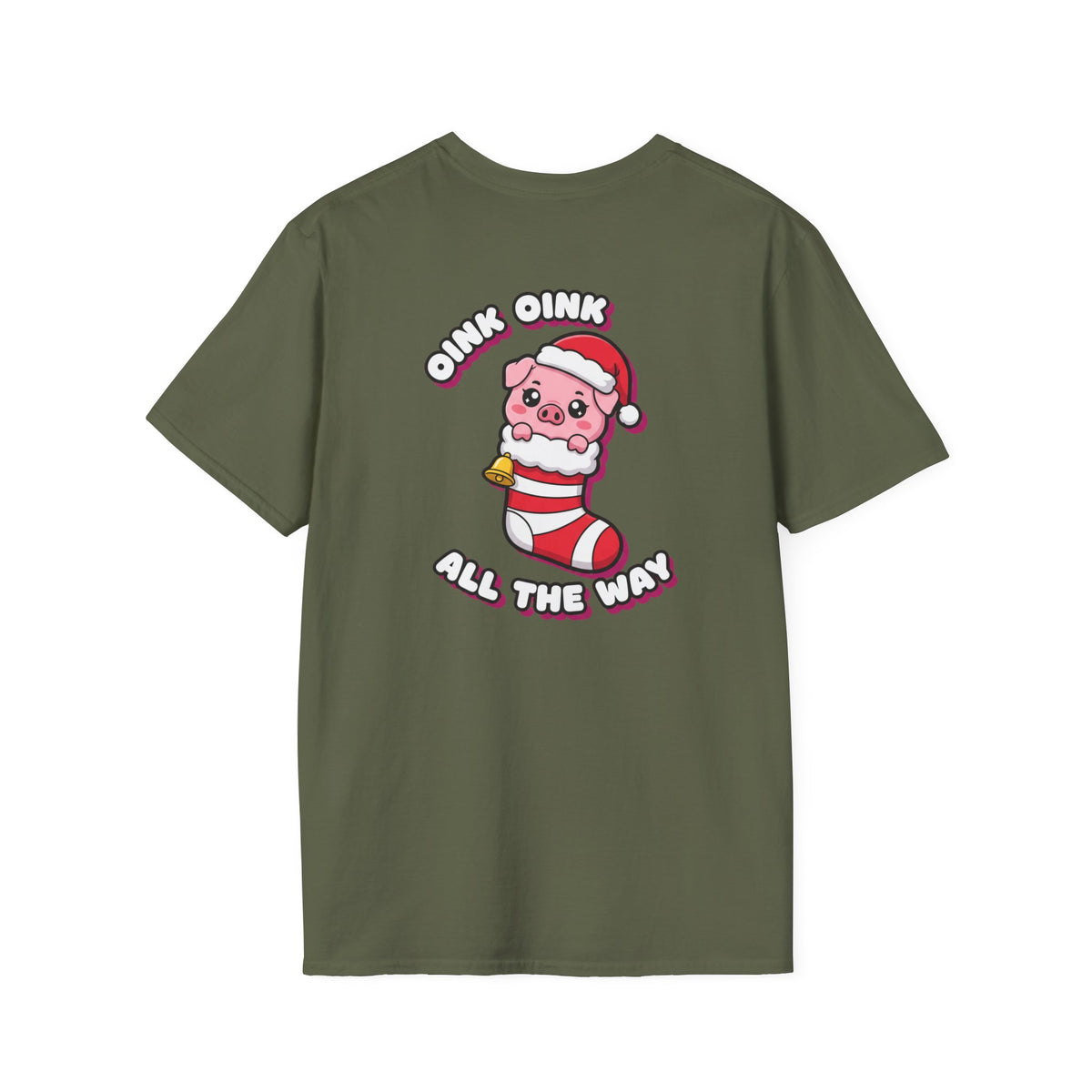 Cute Christmas Shirt Oink Oink All The Way Funny Animal Unisex Softstyle Tee Christmas Gift