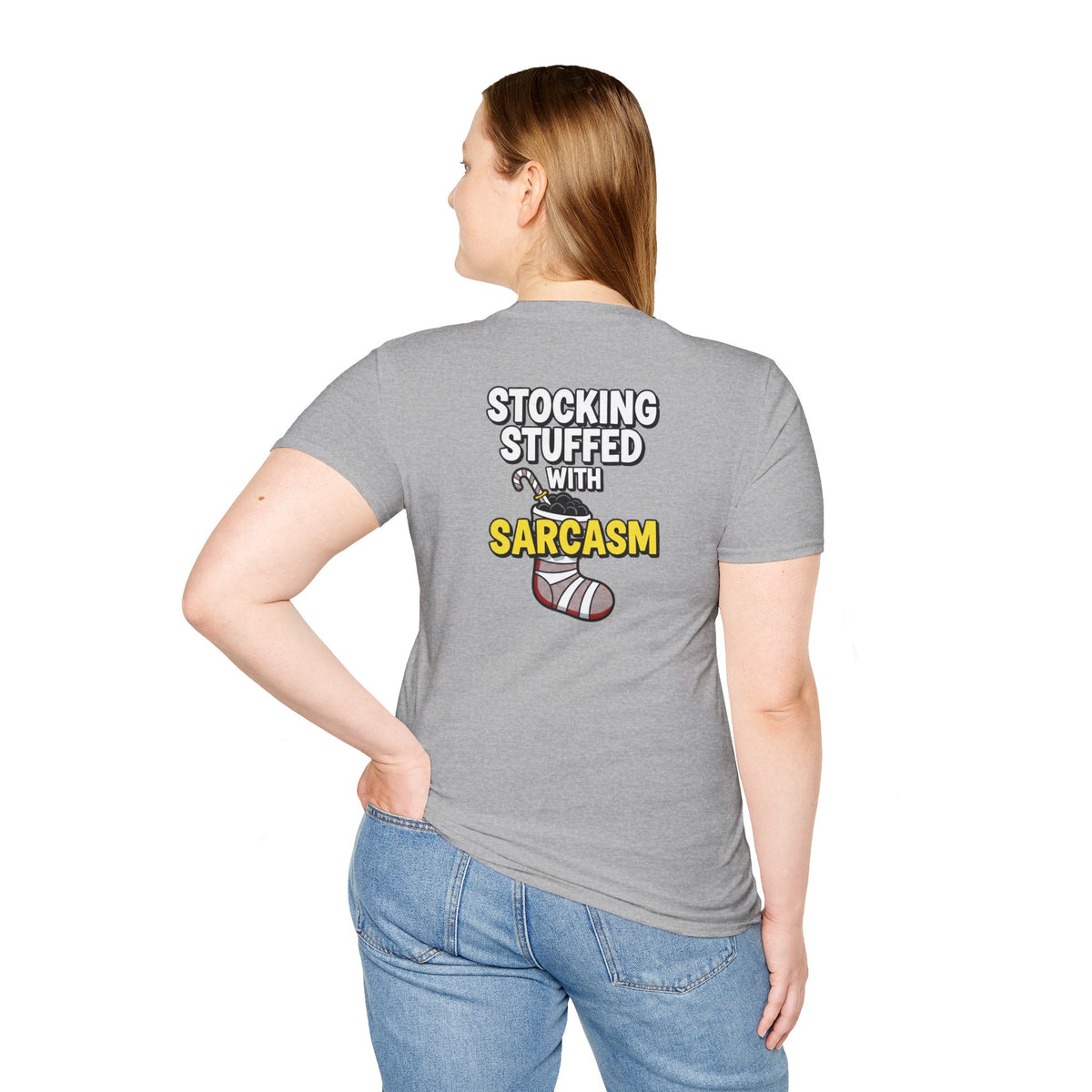 Dark Humor Christmas Shirt Stocking Stuffed With Sarcasm Funny Sarcastic Unisex Softstyle Tee Adult Christmas Gift