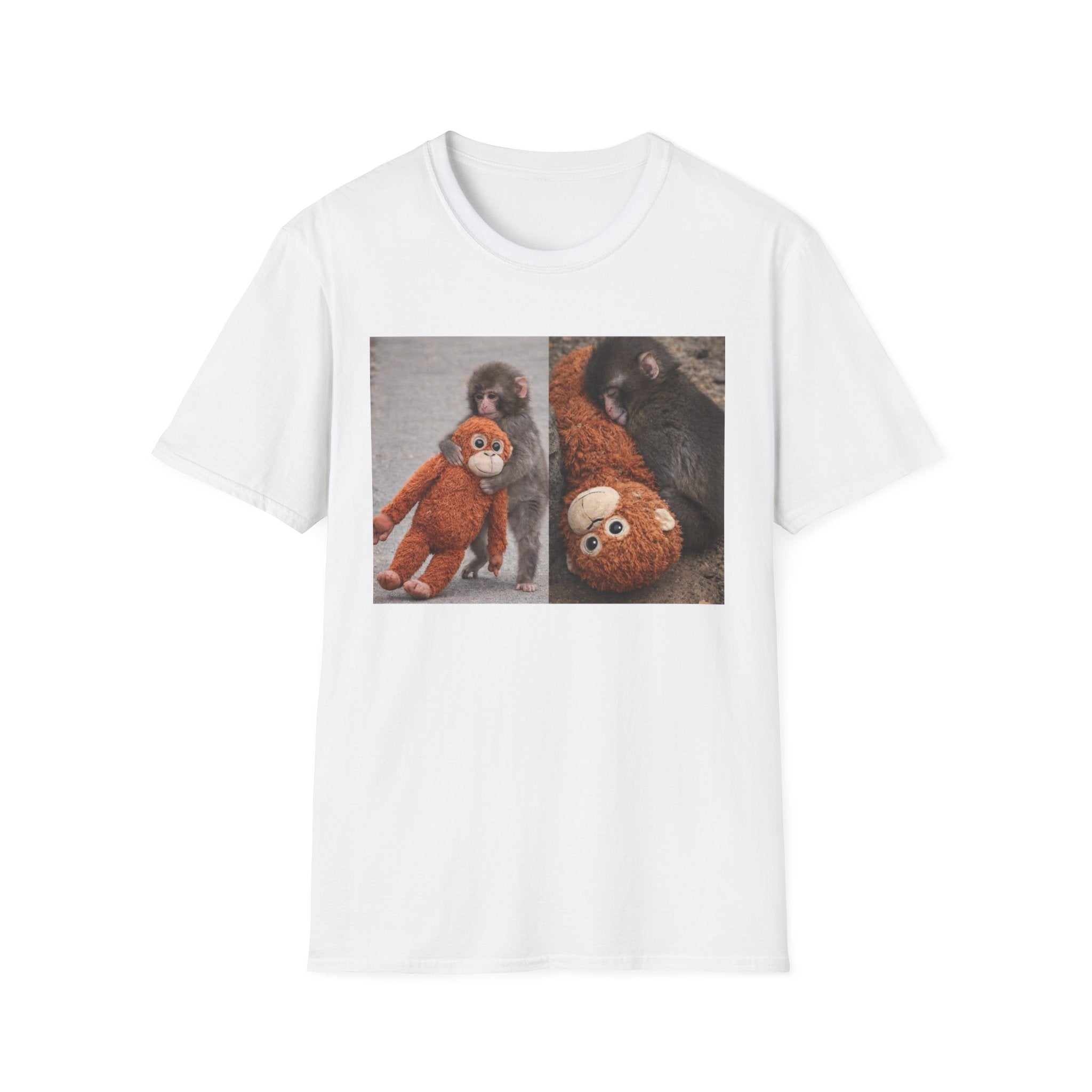 Funny Punch Monkey Viral Animal Tshirt Cute Trendy Unisex Softstyle T-Shirt Gift