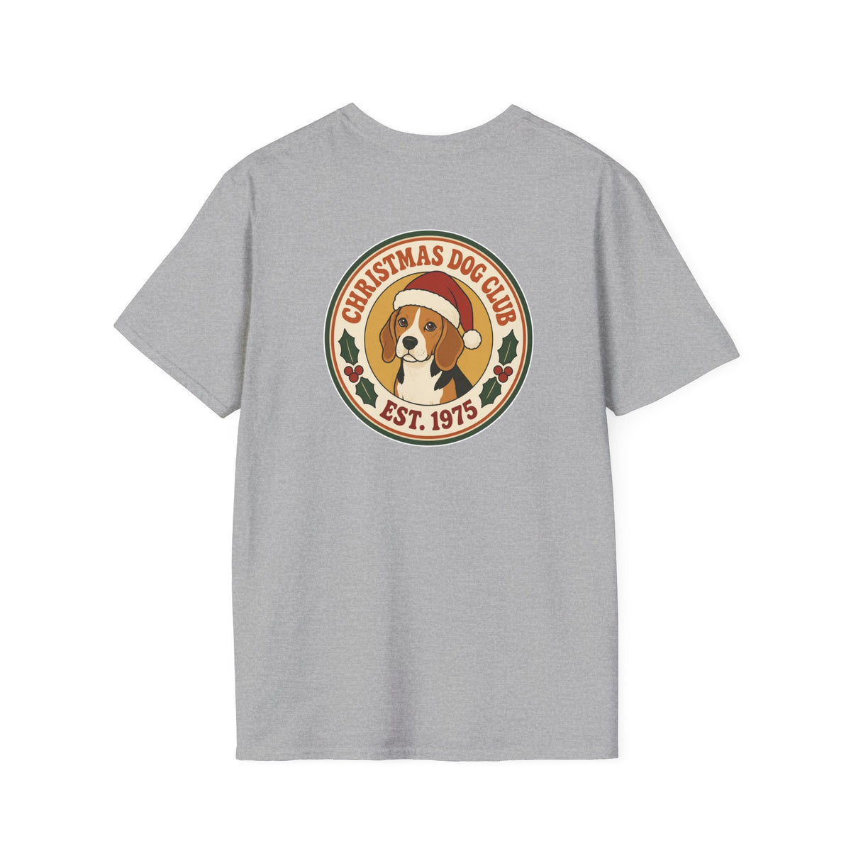 Retro Christmas Dog T-Shirt Christmas Dog Club Vintage Dog Lover Shirt Unisex Softstyle Tee Christmas Gift