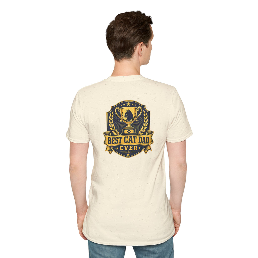 Best Cat Dad Ever Shirt Vintage Trophy Badge Cat Lover Graphic Tee Dark Humor Tee Unique Gift Funny Tshirt