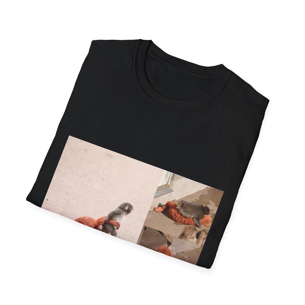 Funny Punch Monkey Viral Animal Tshirt Cute Trendy Unisex Softstyle T-Shirt Gift