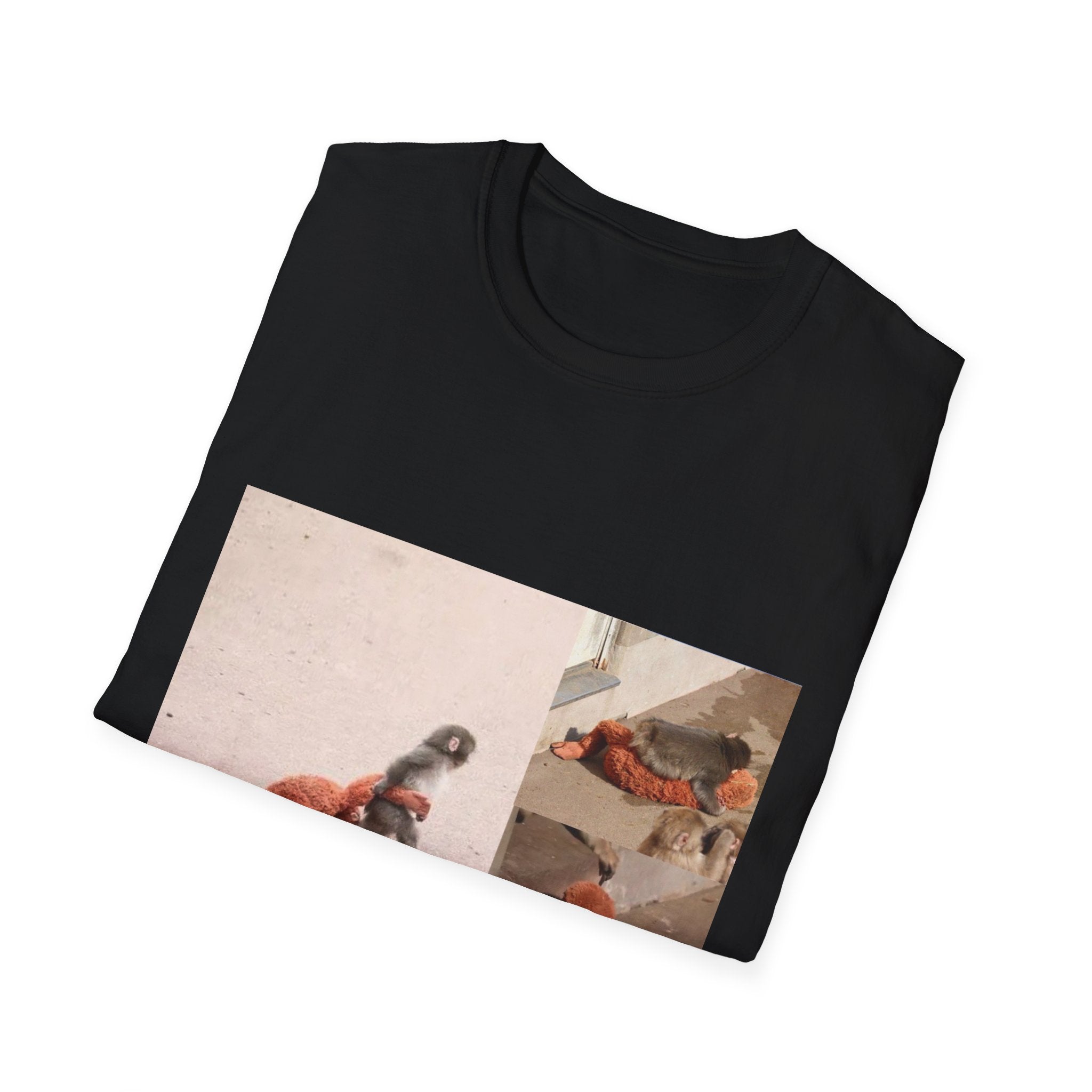 Funny Punch Monkey Viral Animal Tshirt Cute Trendy Unisex Softstyle T-Shirt Gift