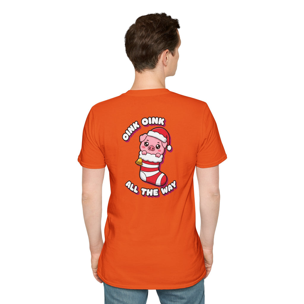 Cute Christmas Shirt Oink Oink All The Way Funny Animal Unisex Softstyle Tee Christmas Gift