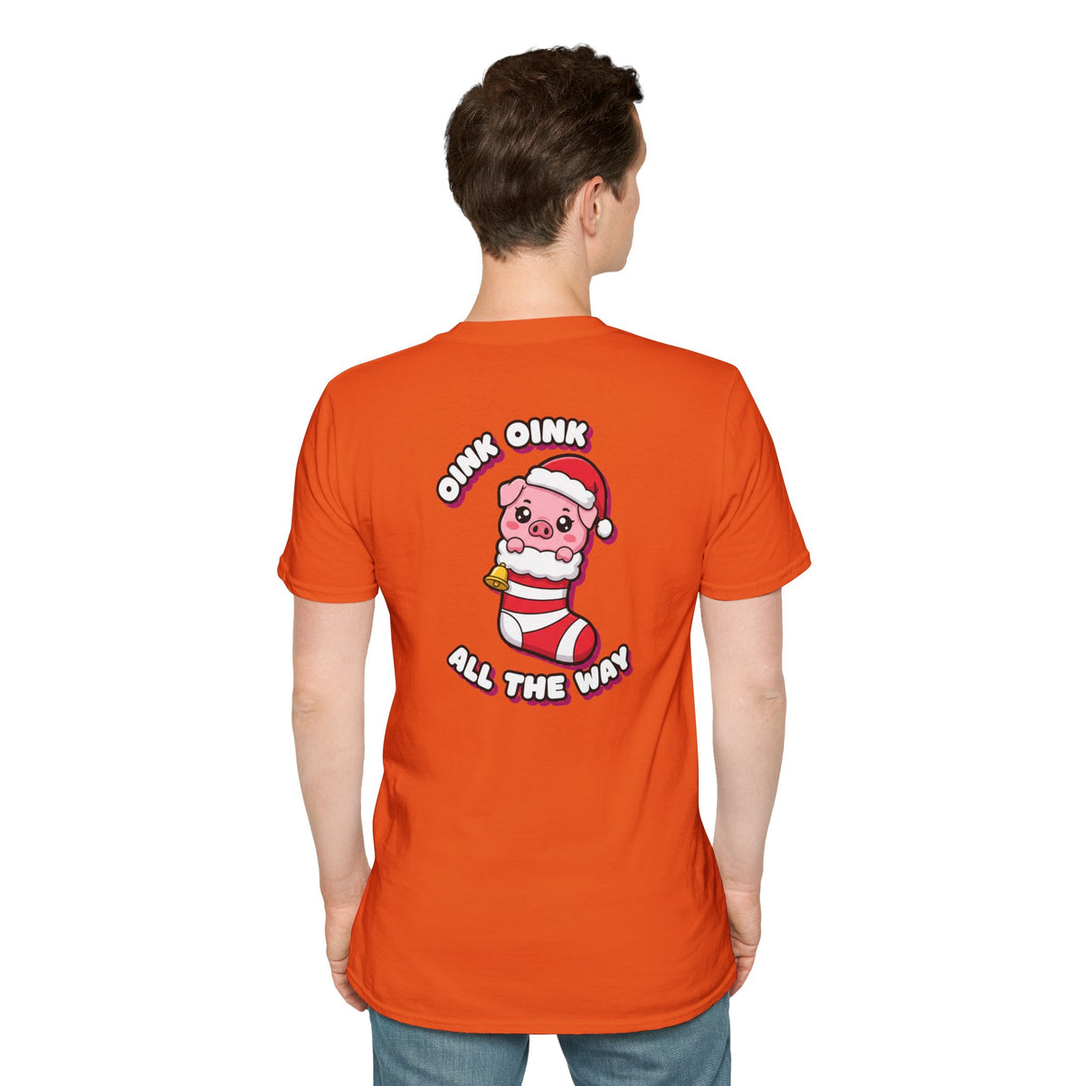 Cute Christmas Shirt Oink Oink All The Way Funny Animal Unisex Softstyle Tee Christmas Gift