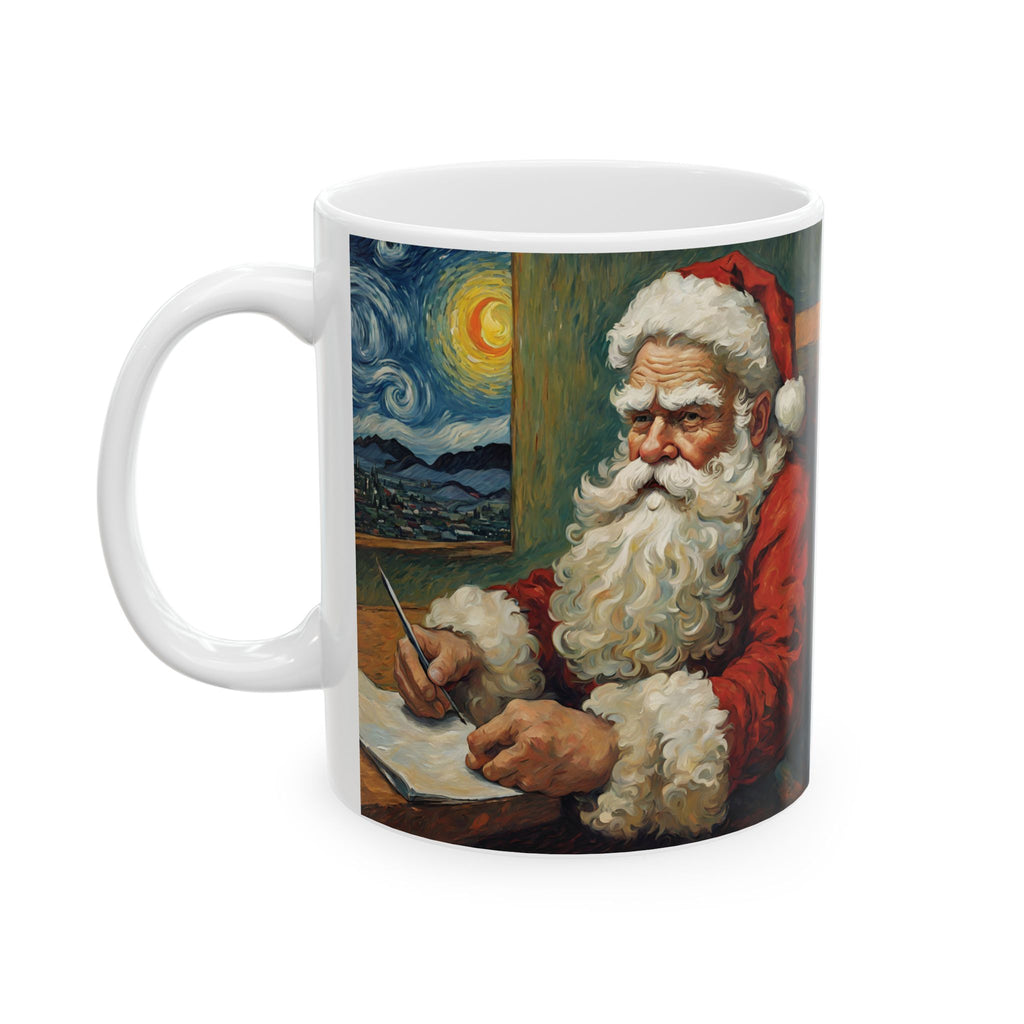 Santa Claus Mug in Vincent Van Gogh Style Mug Unique Funny Coffee Cup Gift 11oz