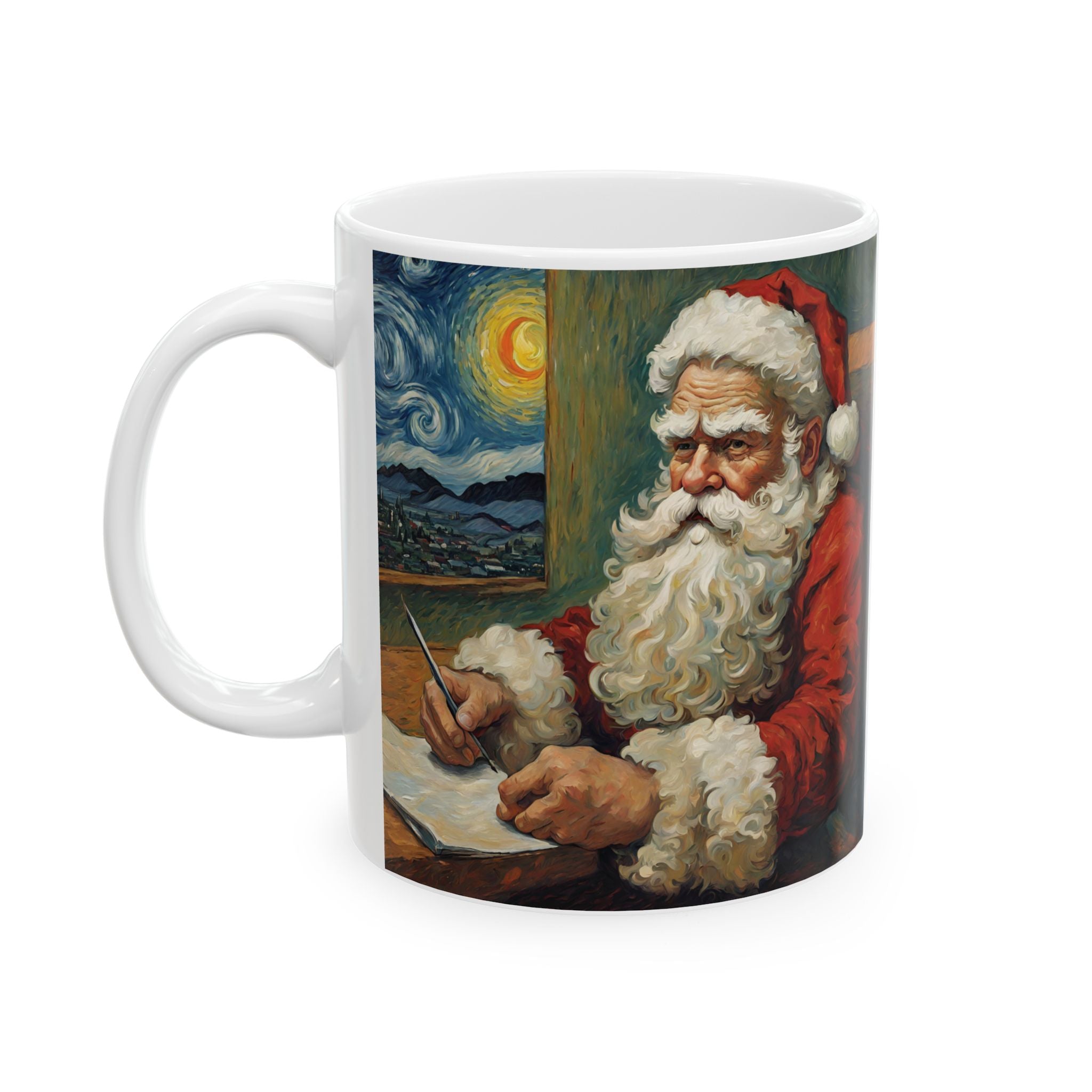 Santa Claus Mug in Vincent Van Gogh Style Mug Unique Funny Coffee Cup Gift 11oz