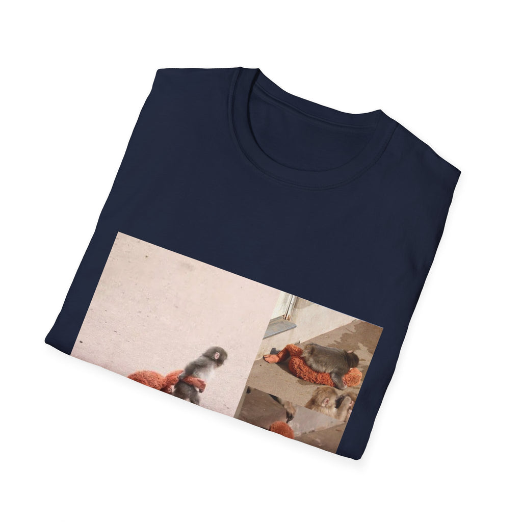 Funny Punch Monkey Viral Animal Tshirt Cute Trendy Unisex Softstyle T-Shirt Gift