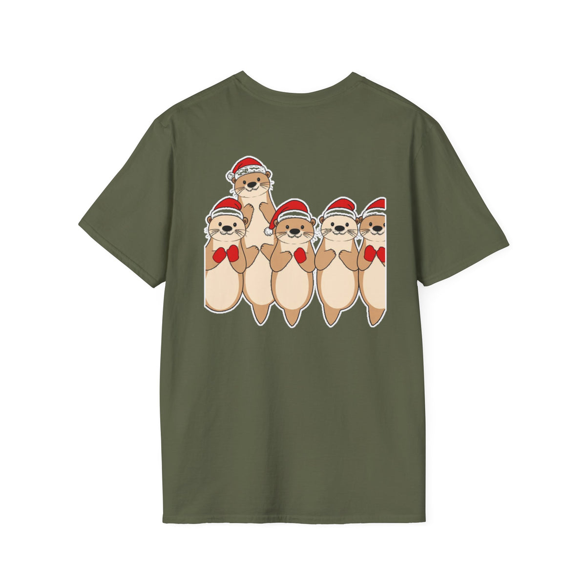 Christmas Otters Family T-Shirt | Cute Cartoon Holiday Design Unique Shirt Gift