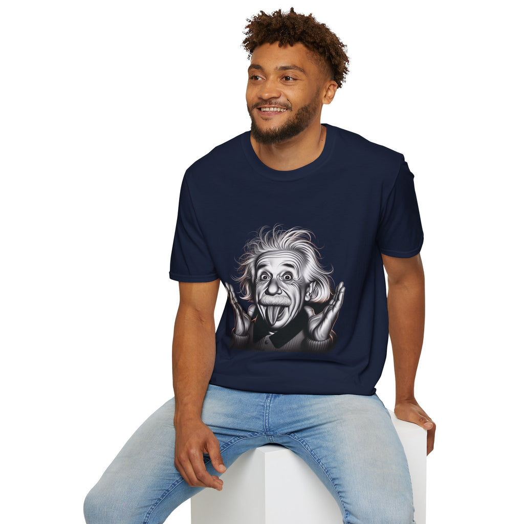 Funny Albert Einstein Print T-Shirt Unisex Softstyle T-Shirt Cotton Unique Gift