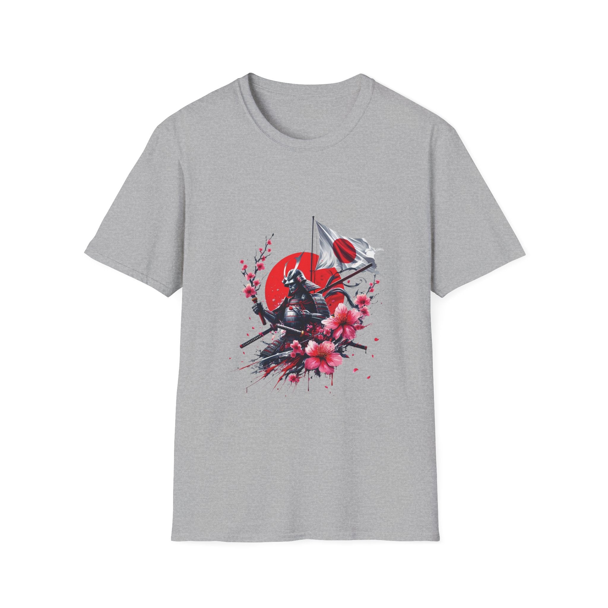 Japan Unisex Softstyle T-Shirt Japanese Art Sakura Samurai Cotton Gift Unique