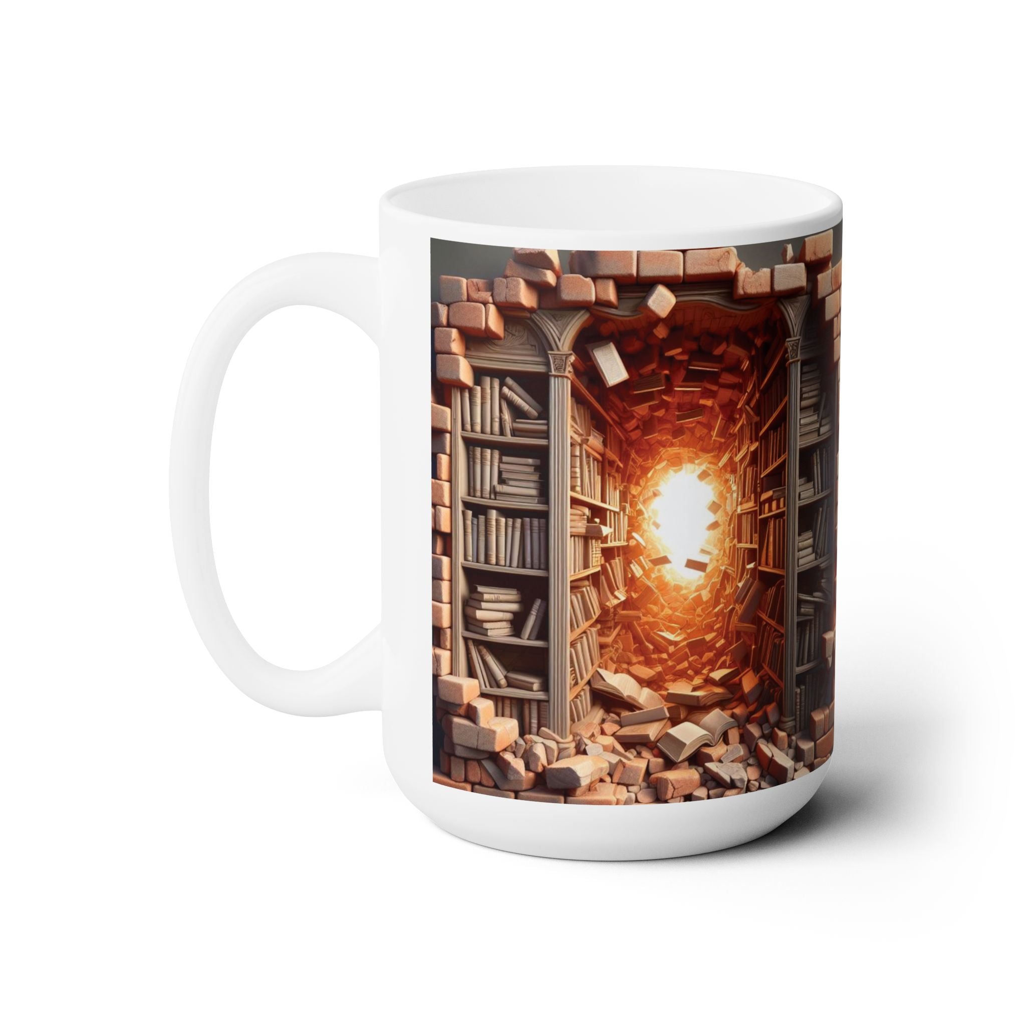 3D Bookshelf Mug Library Book Mugs Funny Ceramic Mug Unique Gift Cup Work Office
