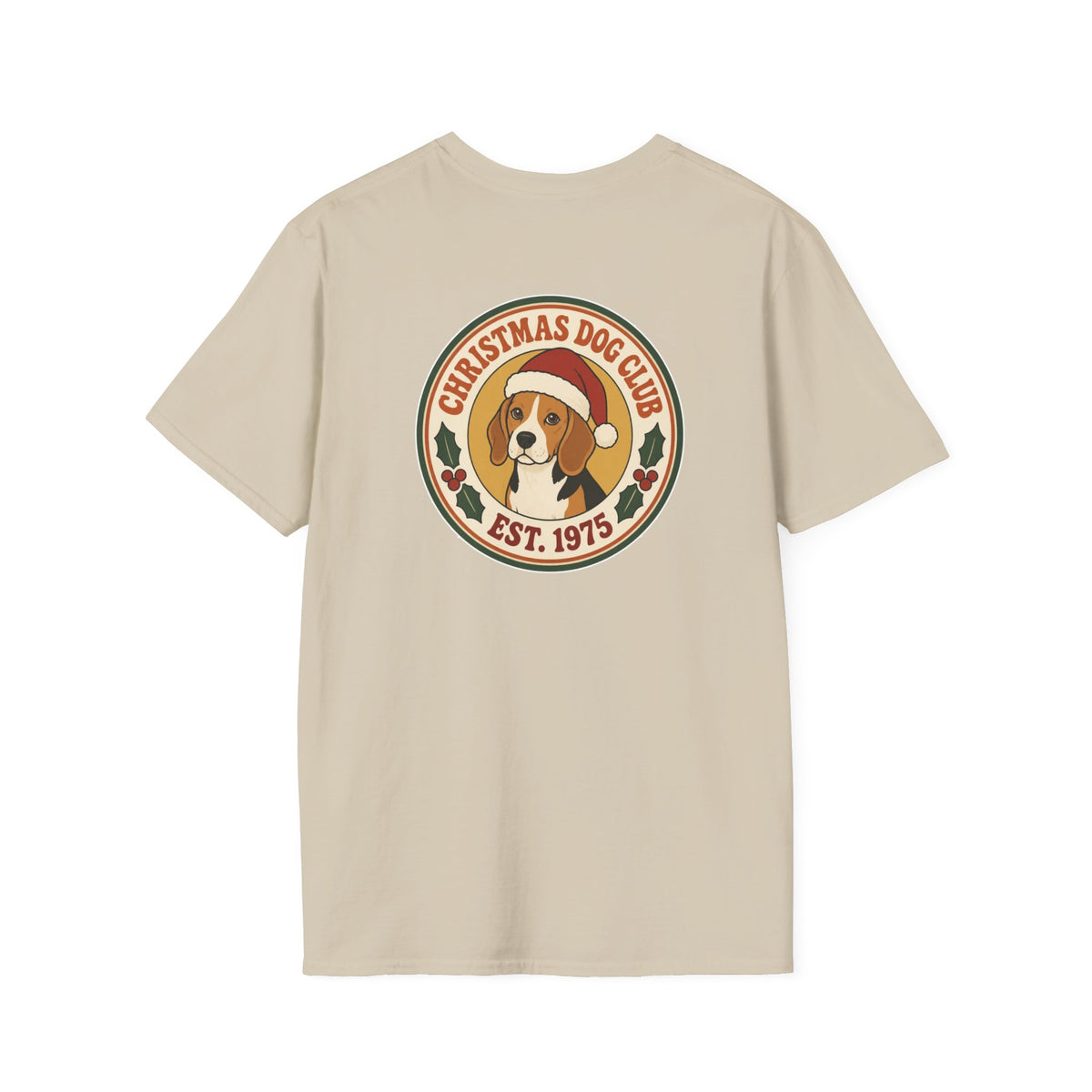 Retro Christmas Dog T-Shirt Christmas Dog Club Vintage Dog Lover Shirt Unisex Softstyle Tee Christmas Gift