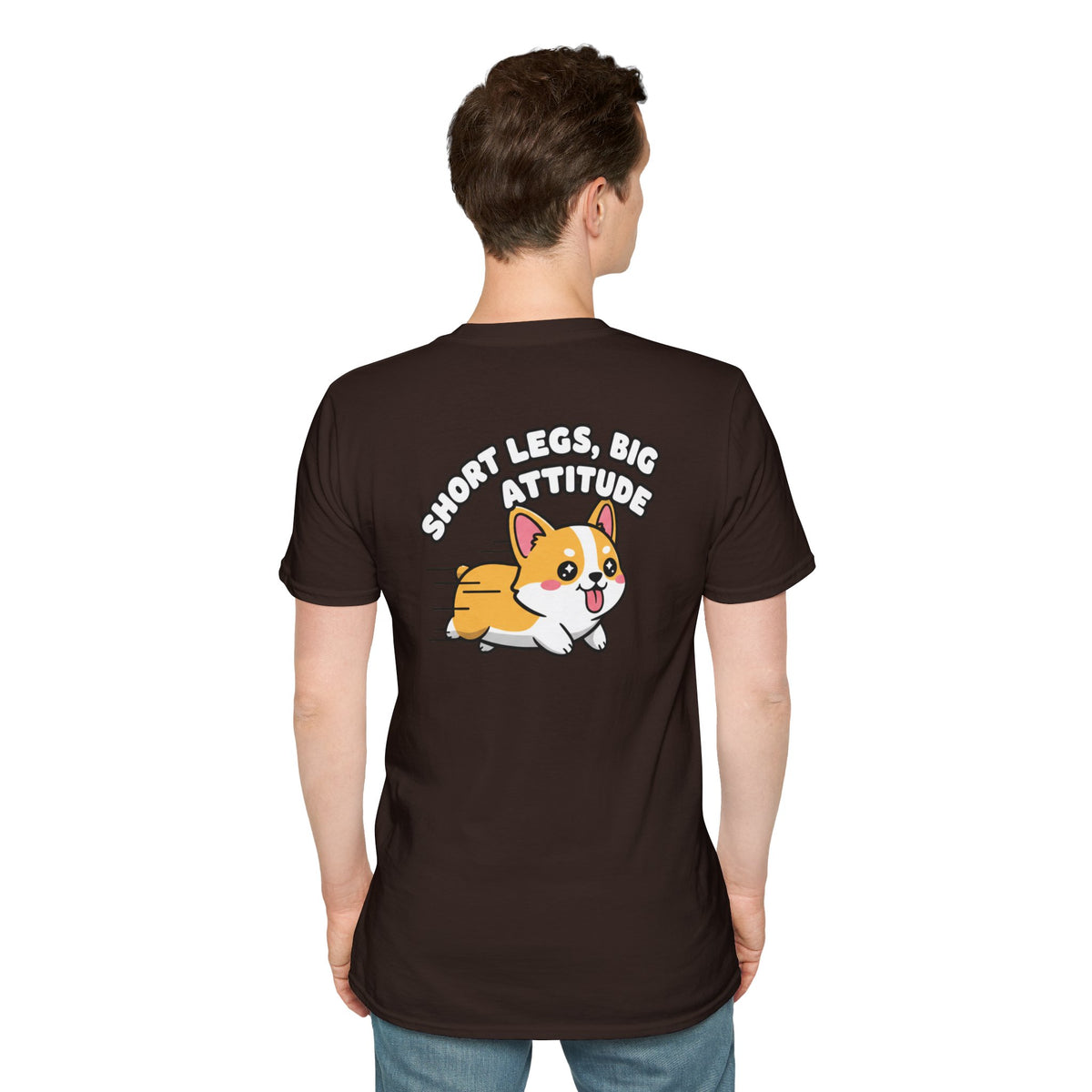 Cute Corgi Shirt Short Legs, Big Attitude Funny Dog Lover Unisex Softstyle Tee Gift