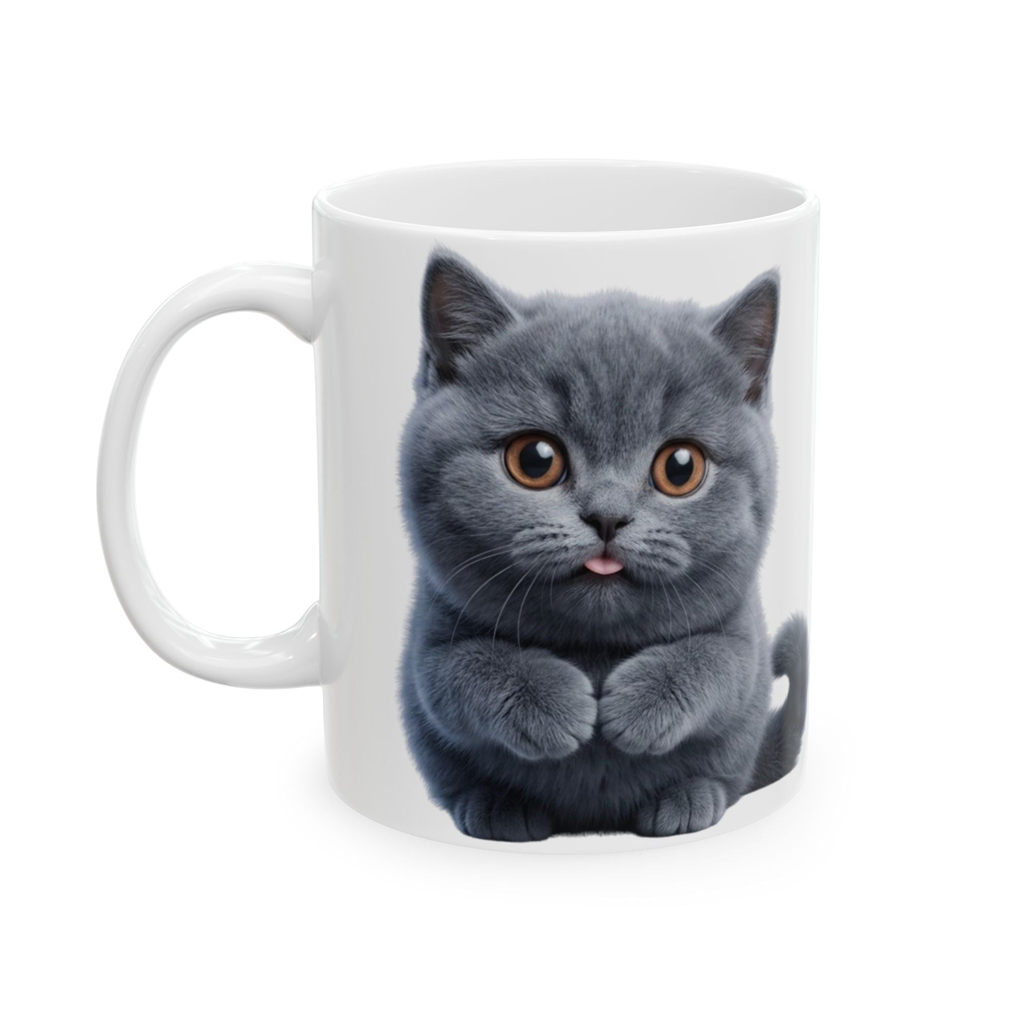 Funny British Shorthair Cat Mug Cute Detective Cat Coffee Cup Lover Gift Ceramic Mug 11oz 15oz