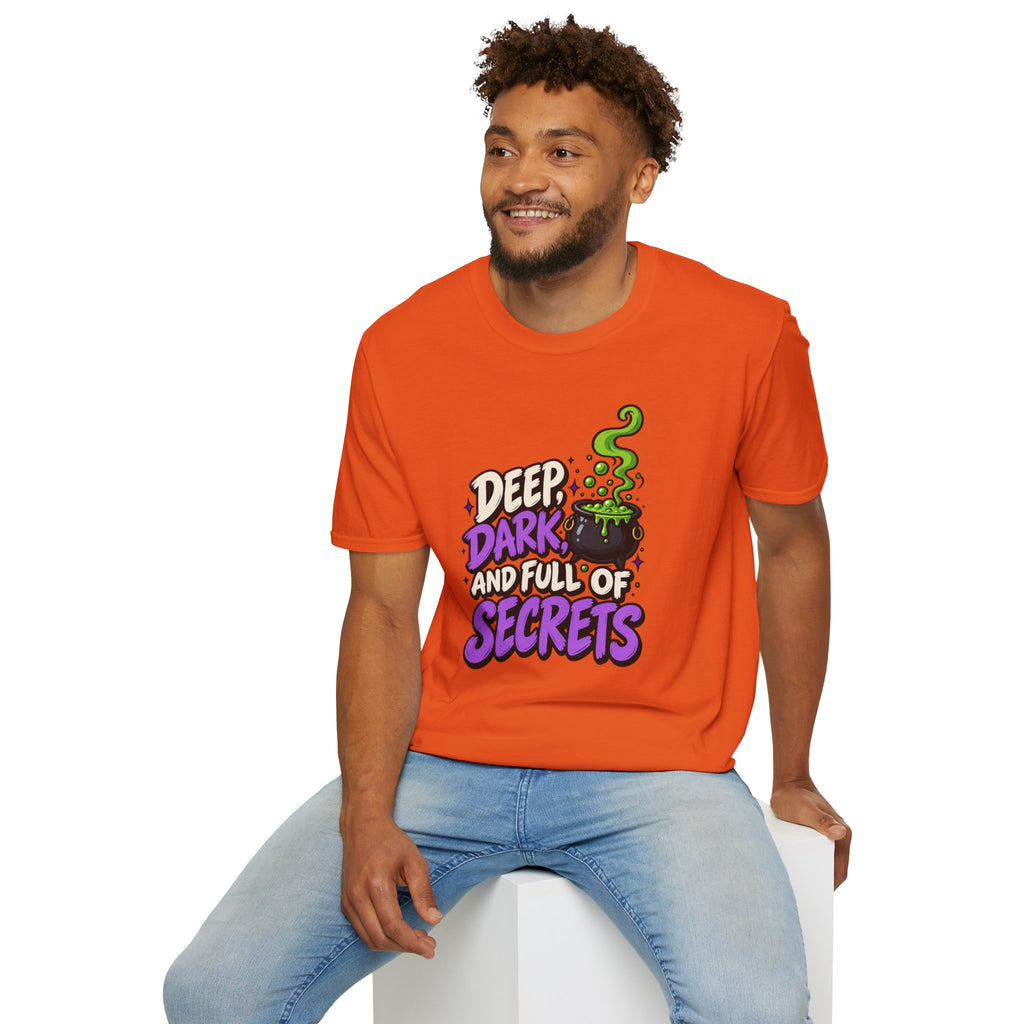 Funny Halloween Shirt DEEP DARK AND FULL OF SECRETS Novelty Tee Graphic T-Shirt