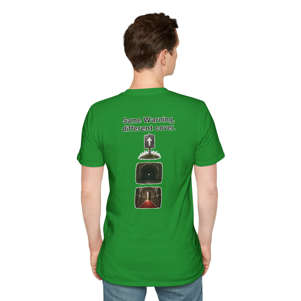 Funny Marriage T-Shirt Same Warning Different Cover Dead End Road Wedding Humor Shirt Groom Bachelor Party Tee