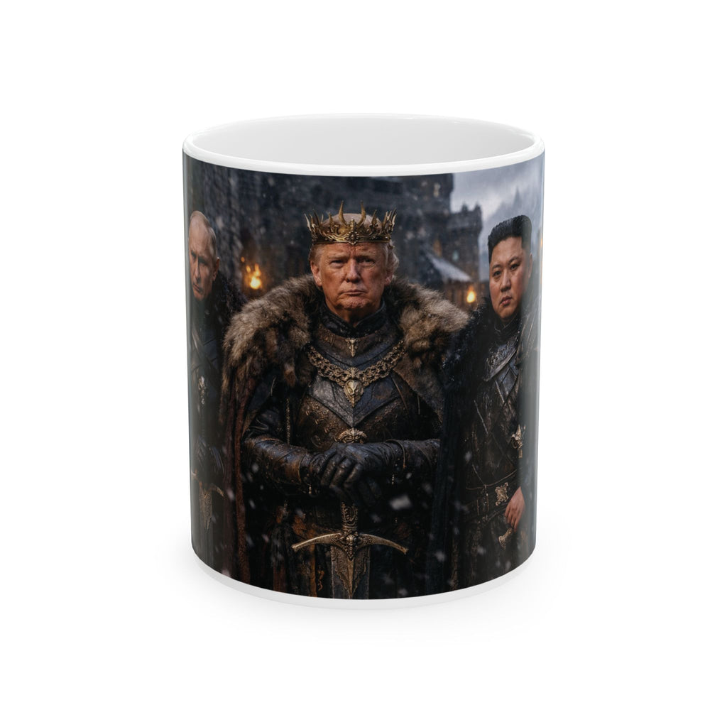 Funny Trump Putin Kim Jong in Unique Artwork Fantasy Coffee Cup Cute Gift Throne