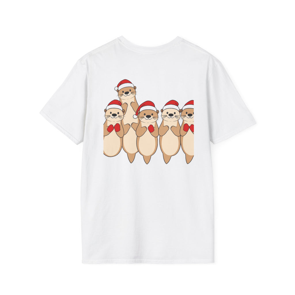 Christmas Otters Family T-Shirt | Cute Cartoon Holiday Design Unique Shirt Gift
