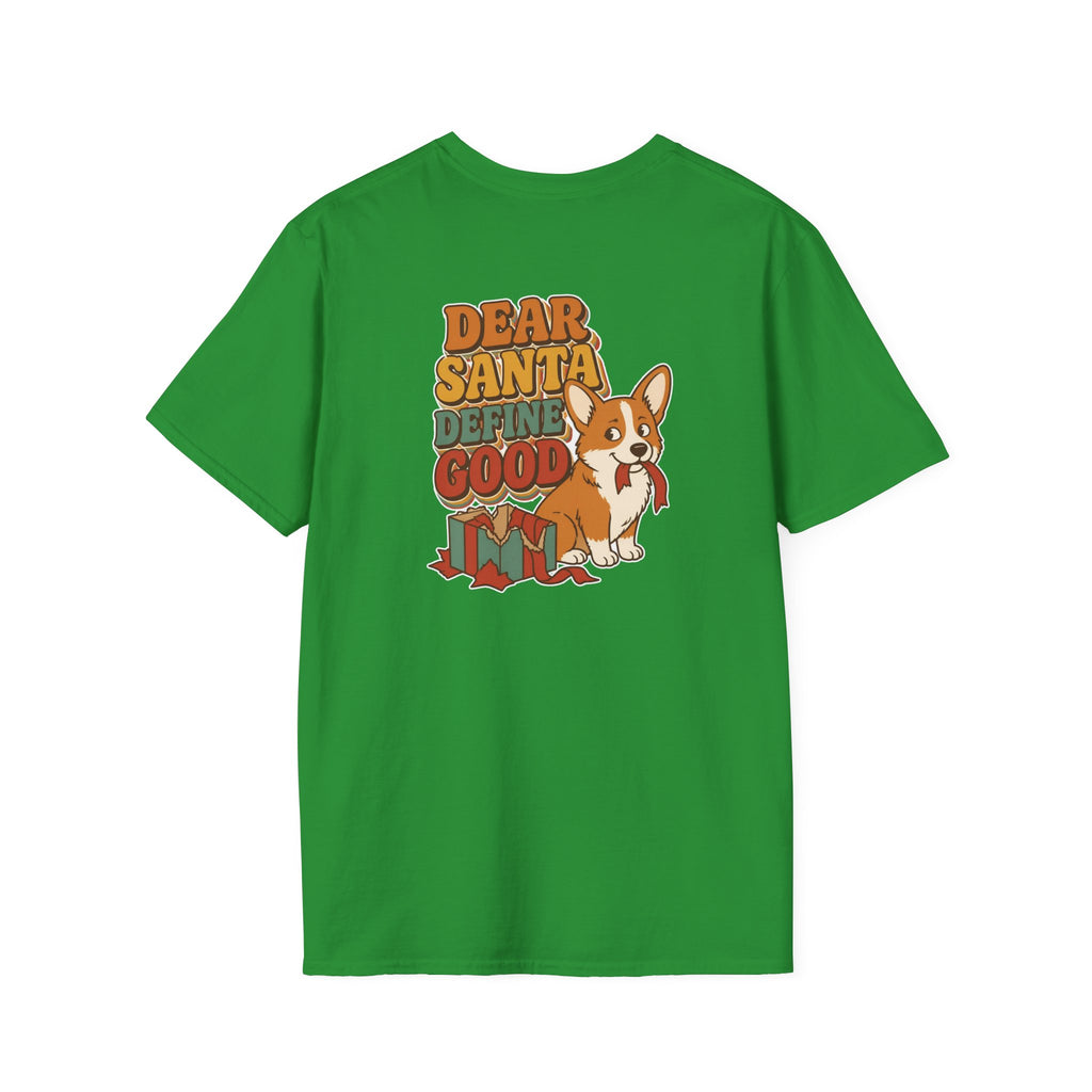 Retro Christmas Dog T-Shirt Dear Santa Define Good Vintage Dog Lover Shirt Unisex Softstyle Tee Christmas Gift