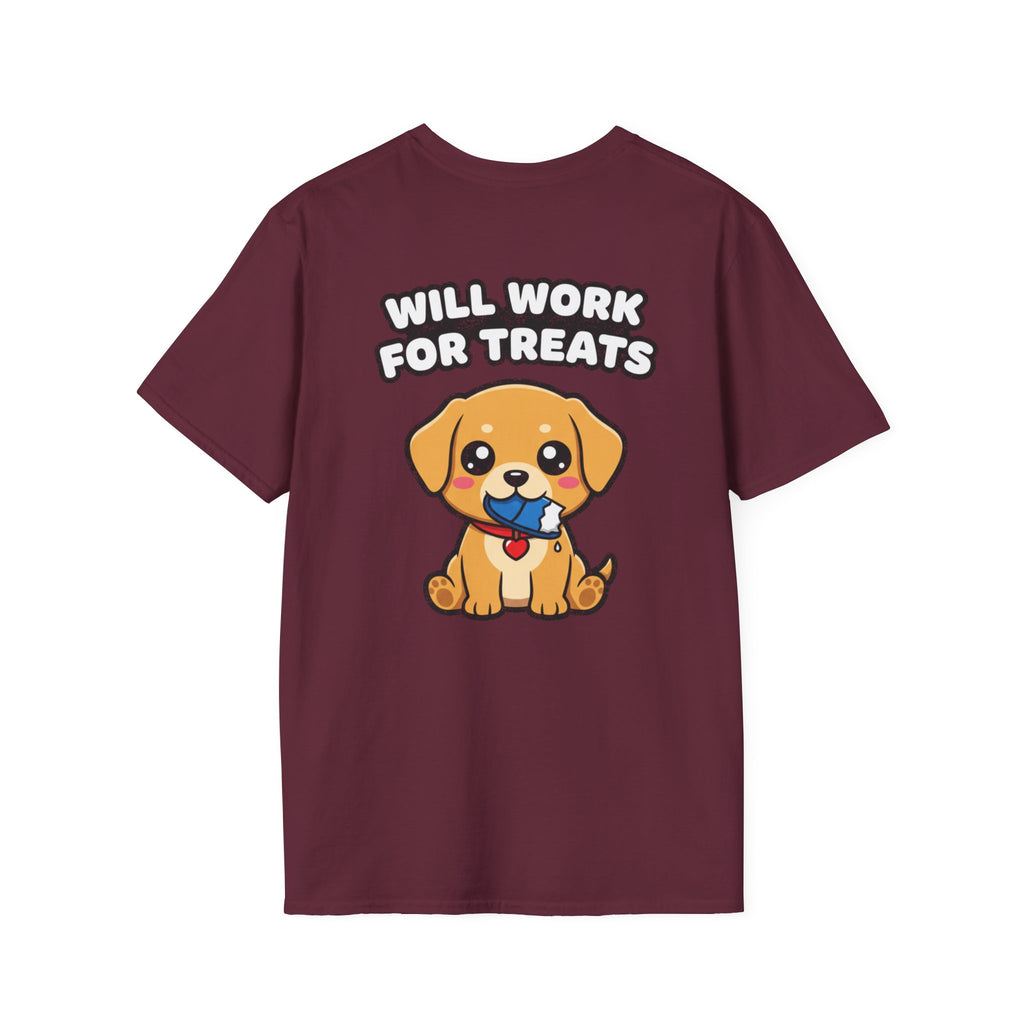 Cute Labrador Shirt Will Work For Treats Funny Dog Lover Unisex Softstyle Tee Gift