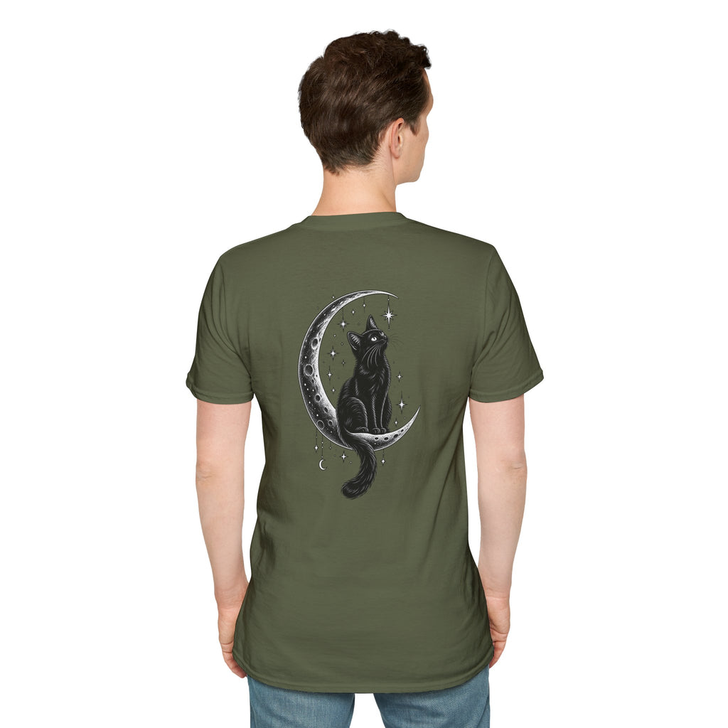Black Cat Shirt Moon Silhouette Minimalist Funny Cat Lover Graphic Tee Unique Gift Black Cat T shirt