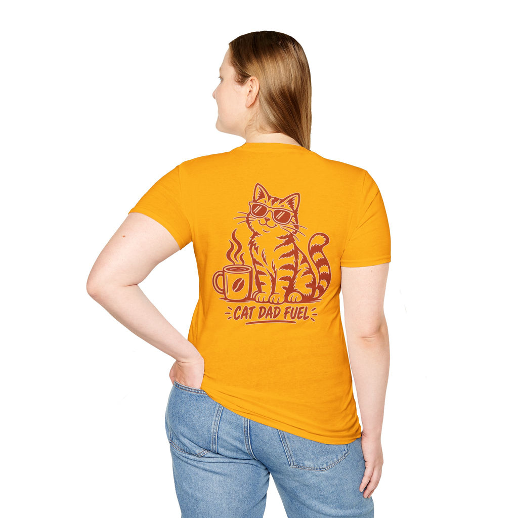 Cat Dad Shirt Cat Dad Fuel Funny Coffee Cat Lover Graphic Tee Unique Gift Funny Tshirt