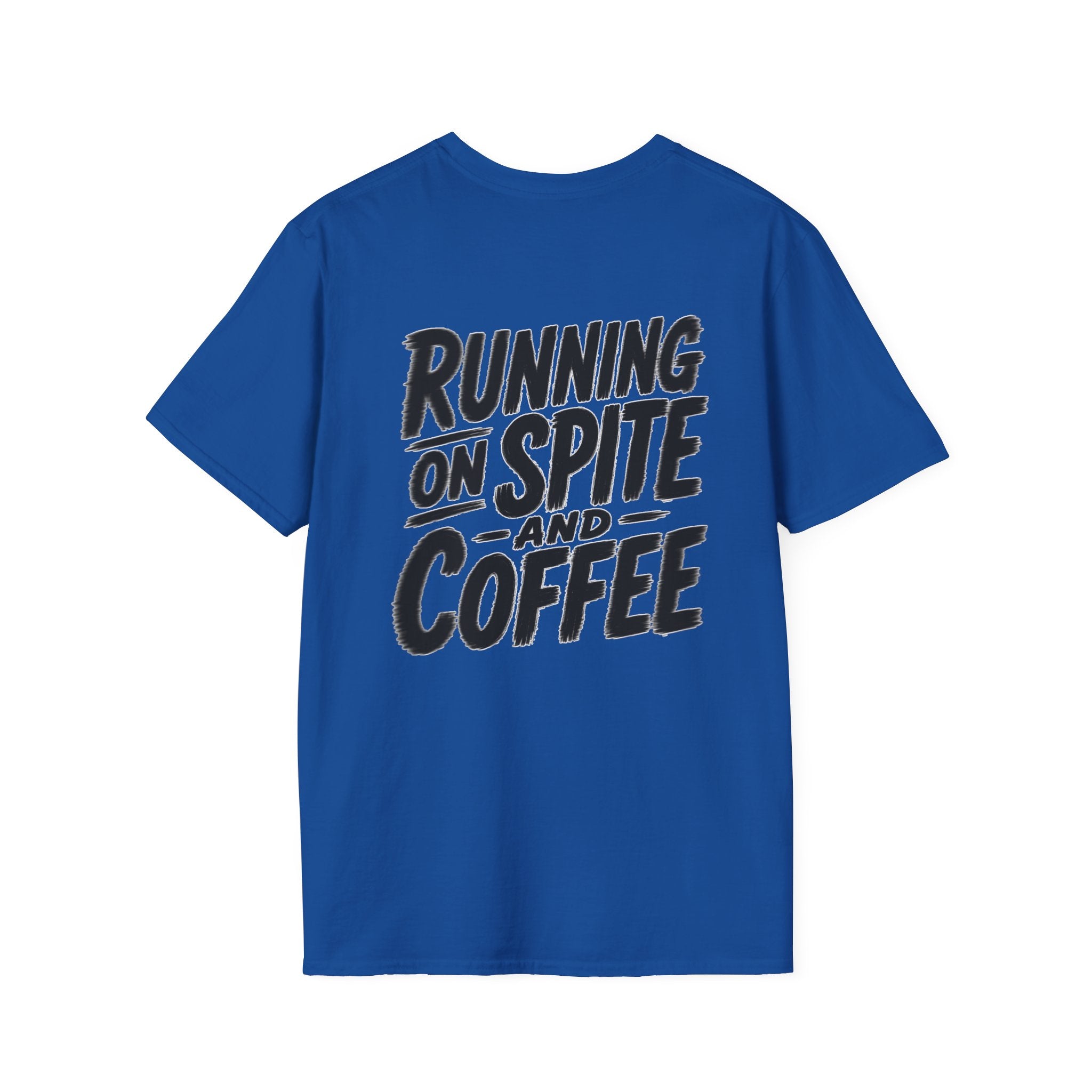 Funny Dark Humor Tshirt Running on Spite and Coffee Shirt — Dark Humor Coffee Lover Graphic Tee