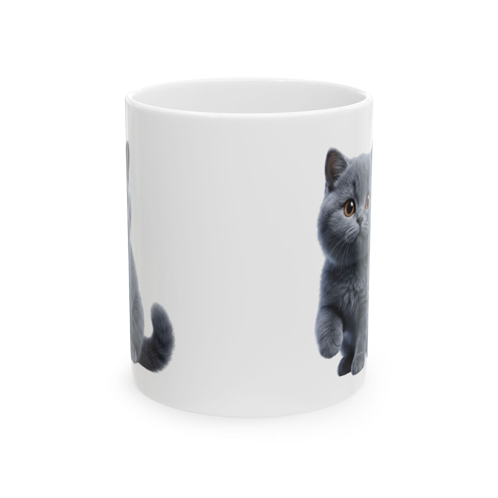 Funny British Shorthair Cat Mug Cute Detective Cat Coffee Cup Lover Gift Ceramic Mug 11oz 15oz