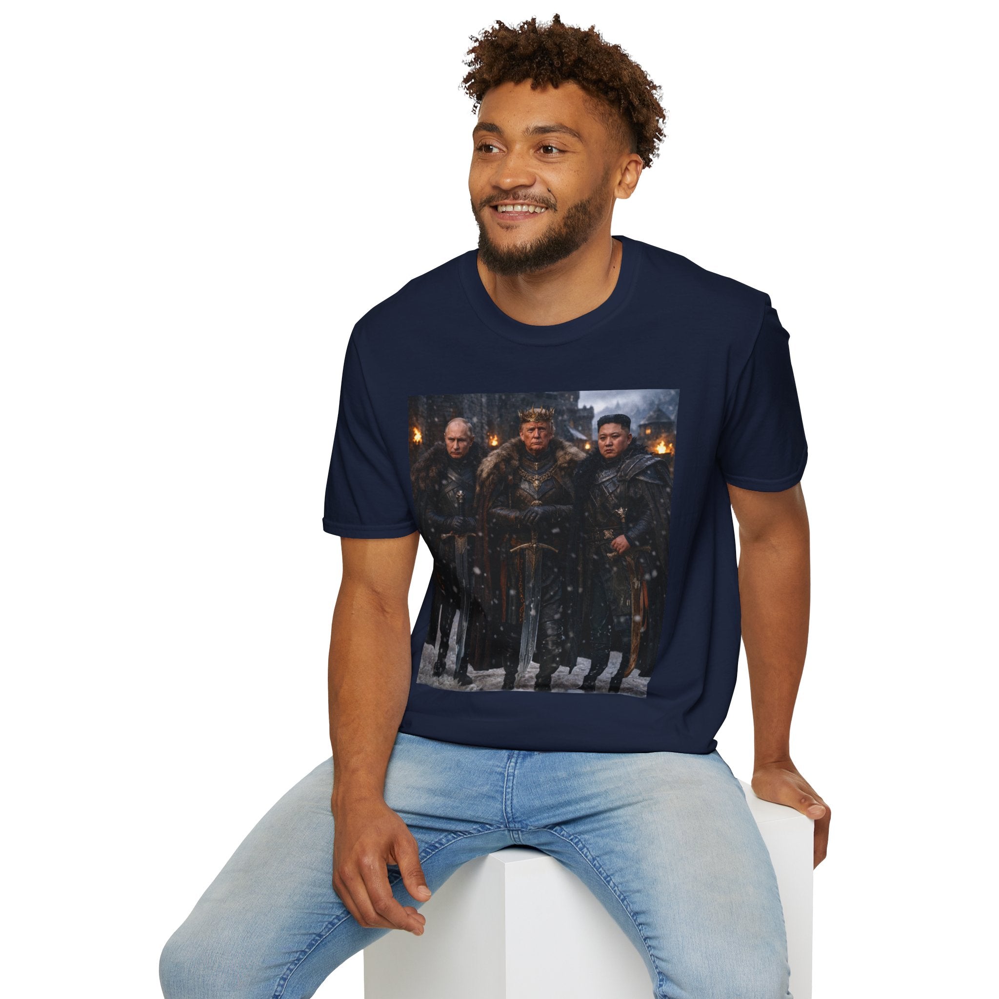 Funny Trump Putin Kim Jong Unique T-Shirt Artwork Throne Unisex Softstyle Tshirt
