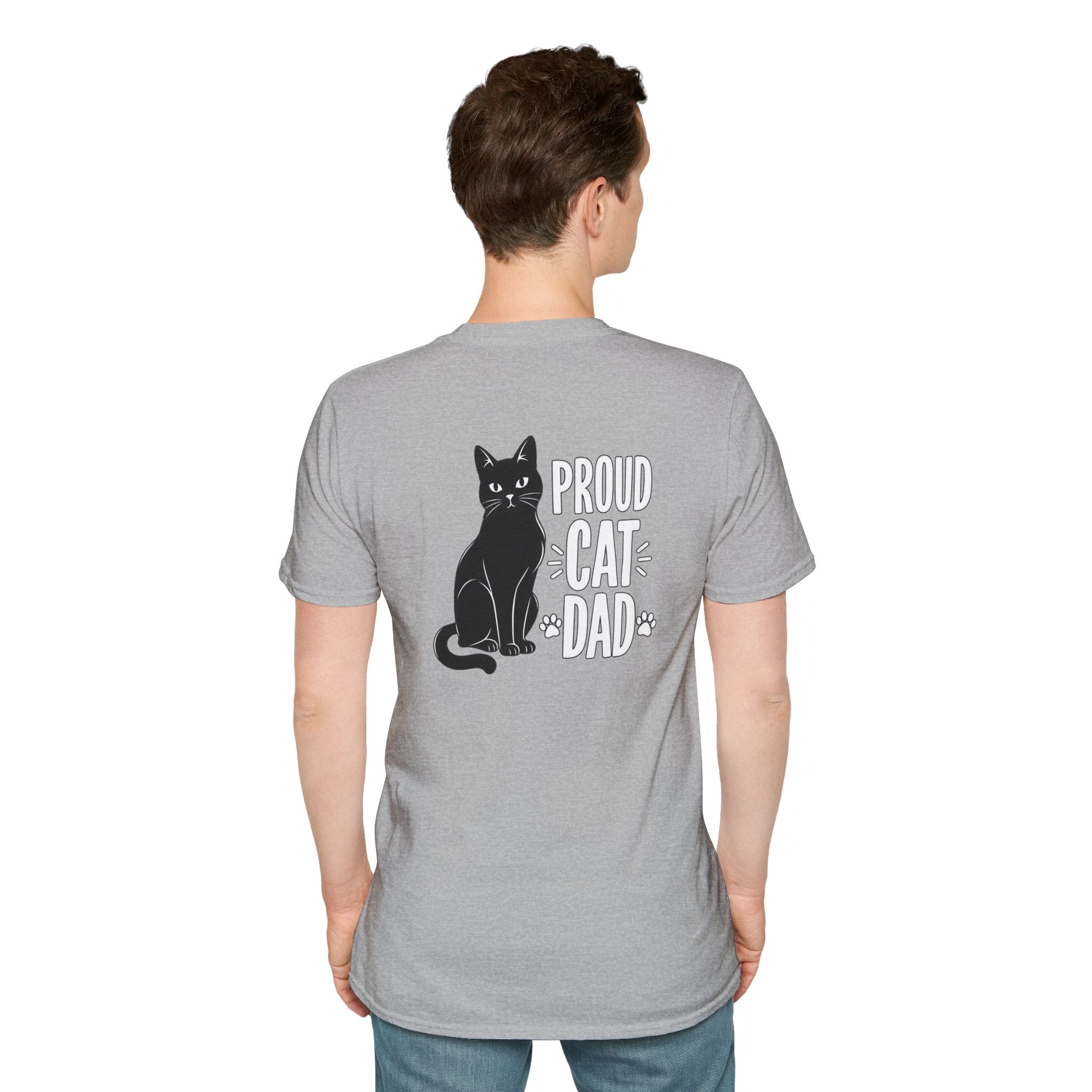 Cat Dad Shirt Proud Cat Dad Black Cat Silhouette Graphic Tee Unique Gift Funny Tshirt