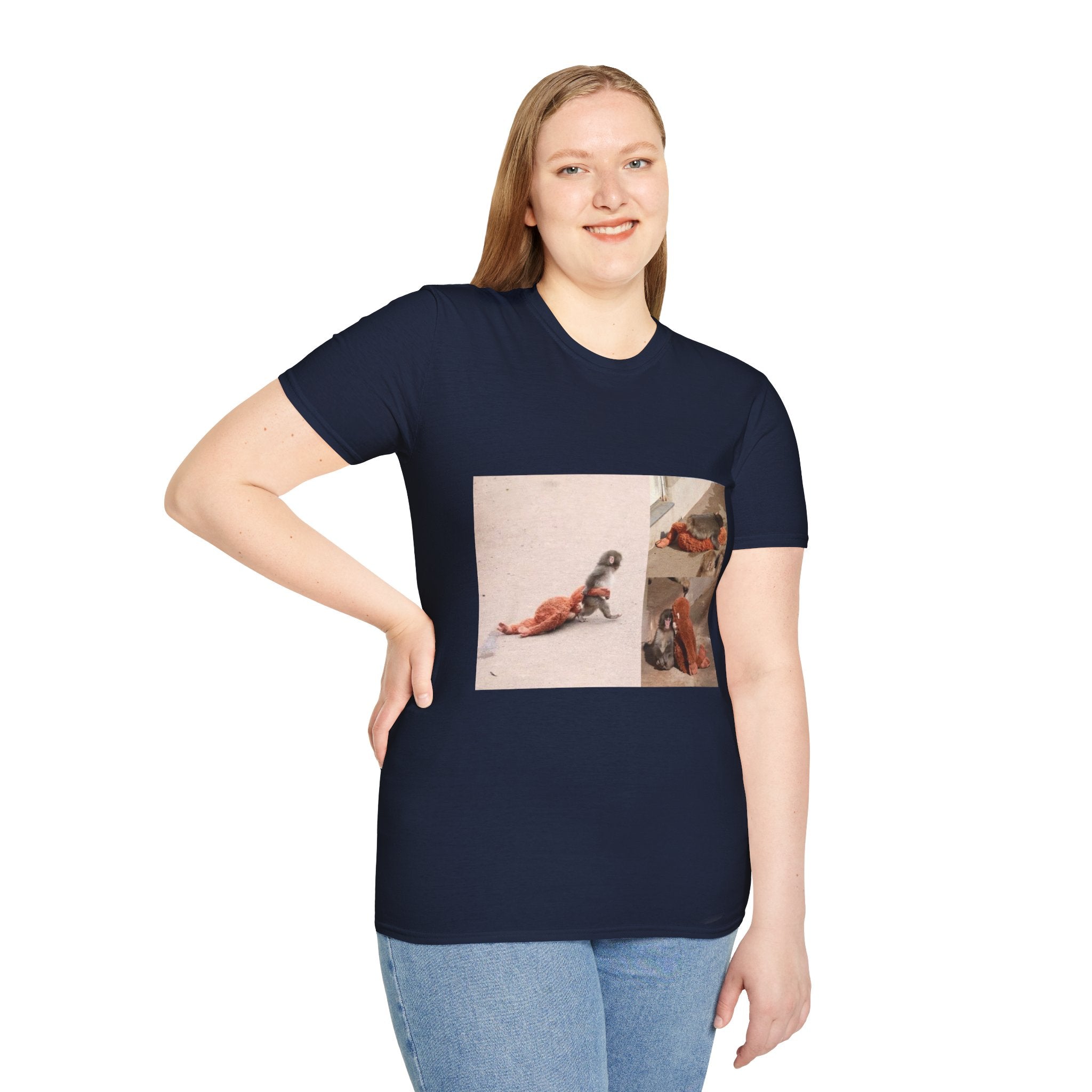 Funny Punch Monkey Viral Animal Tshirt Cute Trendy Unisex Softstyle T-Shirt Gift