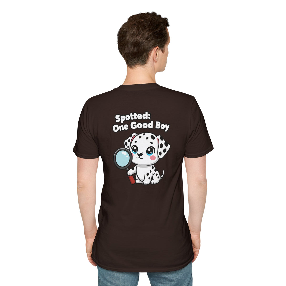 Cute Dalmatian Shirt Spotted: One Good Boy Funny Dog Lover Unisex Softstyle Tee Gift