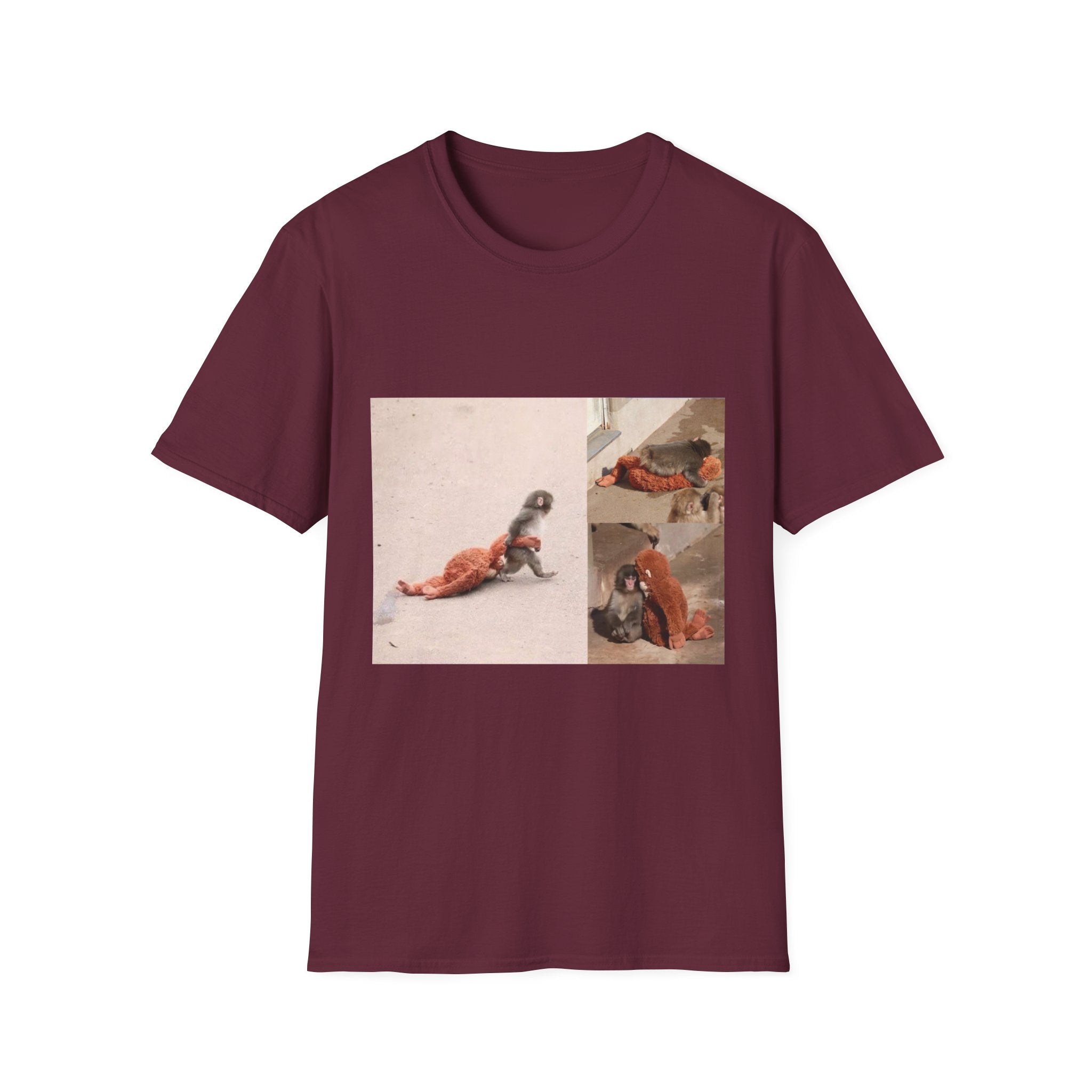 Funny Punch Monkey Viral Animal Tshirt Cute Trendy Unisex Softstyle T-Shirt Gift