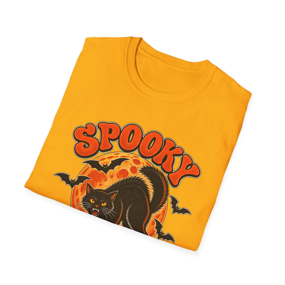 Retro Black Cat Halloween Shirt | Vintage Spooky Season Graphic Tee | Womens Halloween T-Shirt