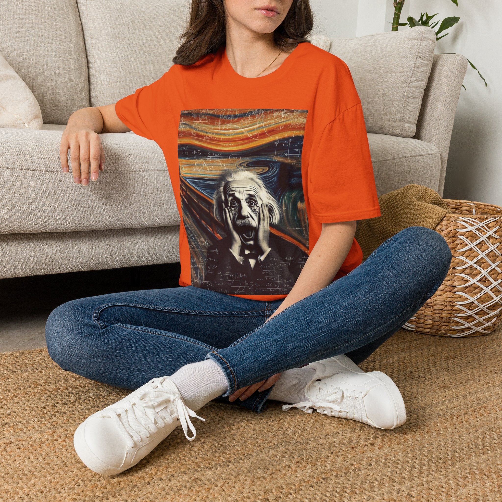 Funny Einstein Unisex Softstyle T-Shirt Edvard Munch Scream Cotton Gift Men Lady