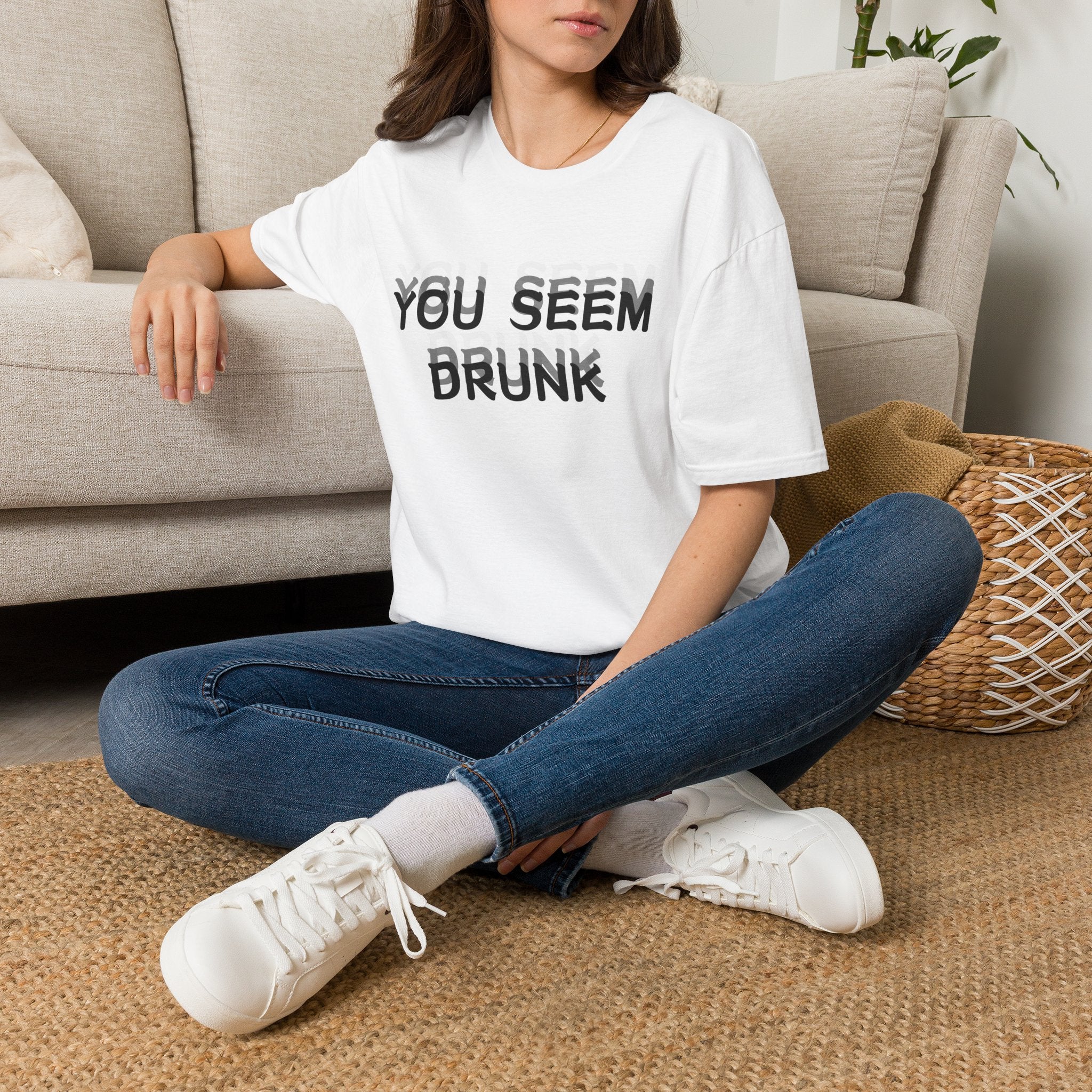 Funny You Seem Drunk Meme T-Shirt - Funny Sarcastic Humor Vintage Tee Gift Unisex Softstyle T-Shirt