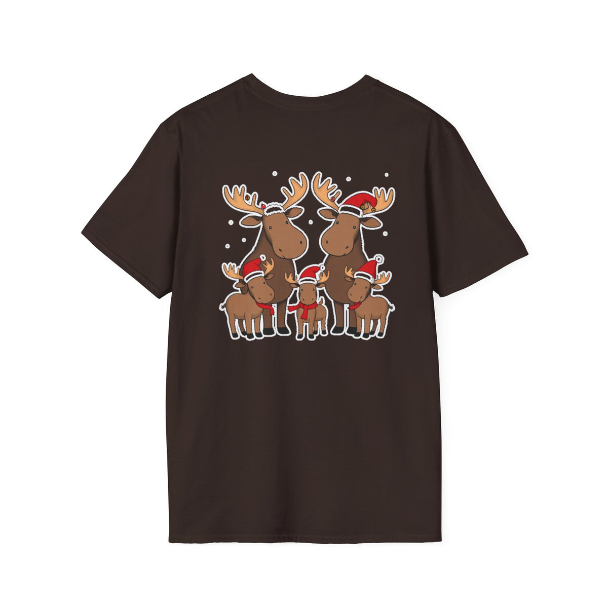 Christmas Moose Family T-Shirt | Cute Cartoon Holiday Design Unique Holiday Gift Shirt